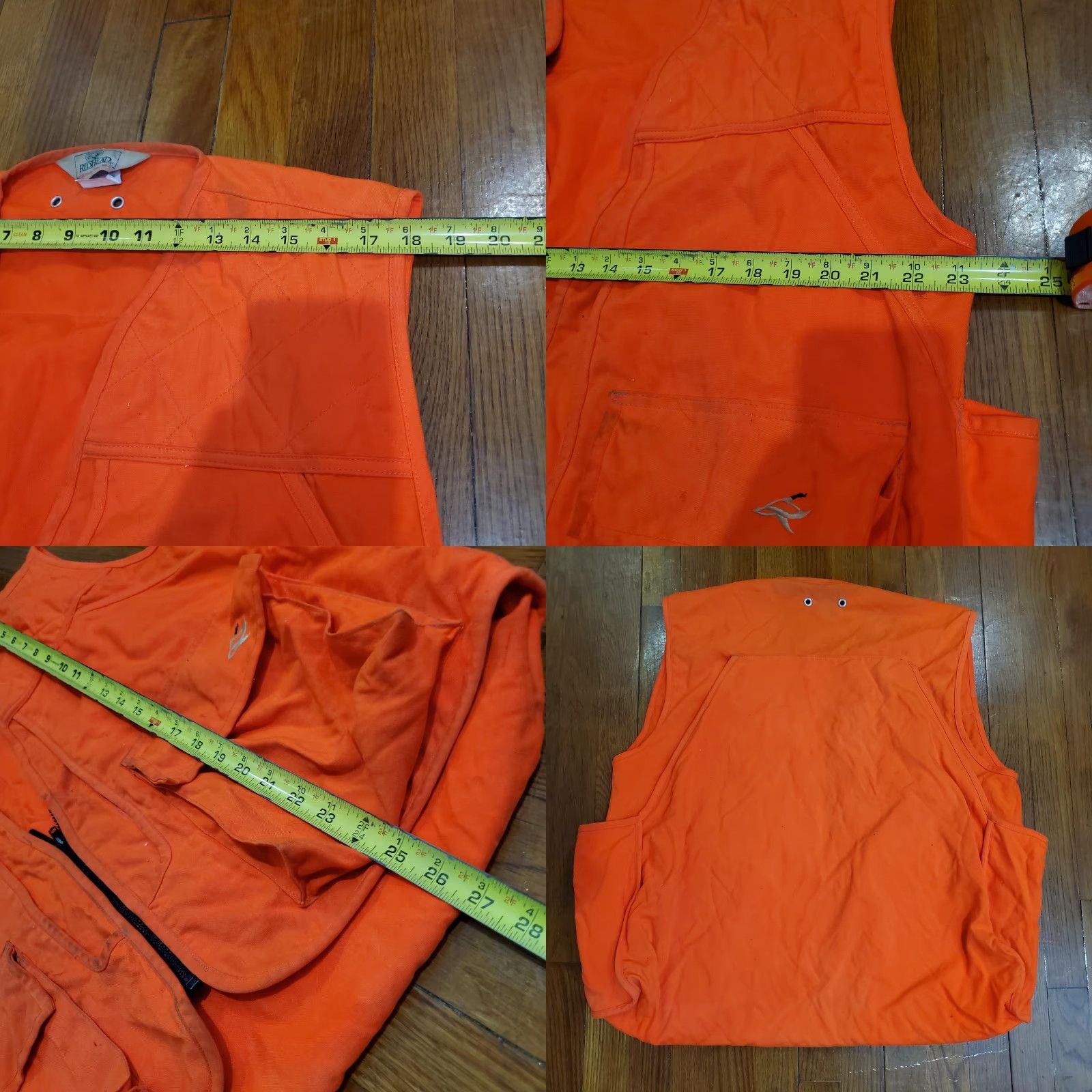 Vintage VINTAGE RedHead Vest Mens L Orange Canvas Blaze Hunting Quilted Made USA 80s Size 42R - 8 Thumbnail