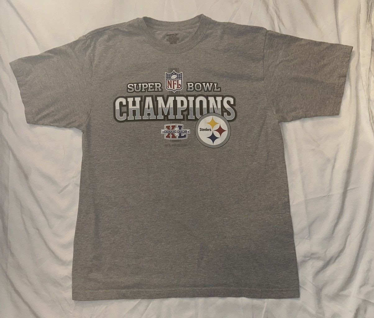 NFL NFL REEBOK PITT STEELERS Super Bowl 40th Ann. Grey Tee SzL Size US L / EU 52-54 / 3 - 1 Thumbnail