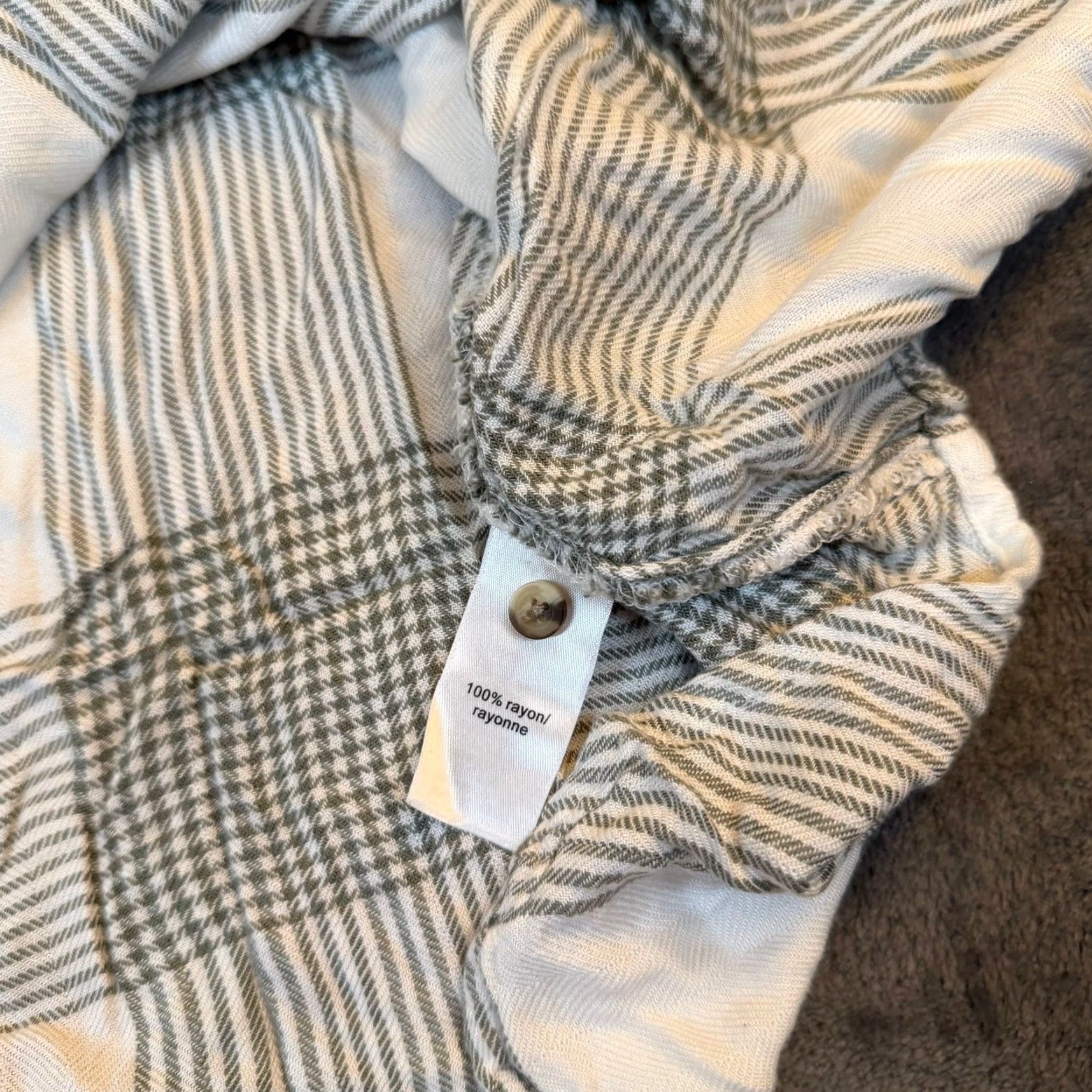 Vintage Maurices Plaid Button-Down Shirt Womens Large White Green Roll Tab Sleeve Casual Pockets Button-Up Rayon Classic Preppy Knit? Size L / US 10 / IT 46 - 5 Thumbnail