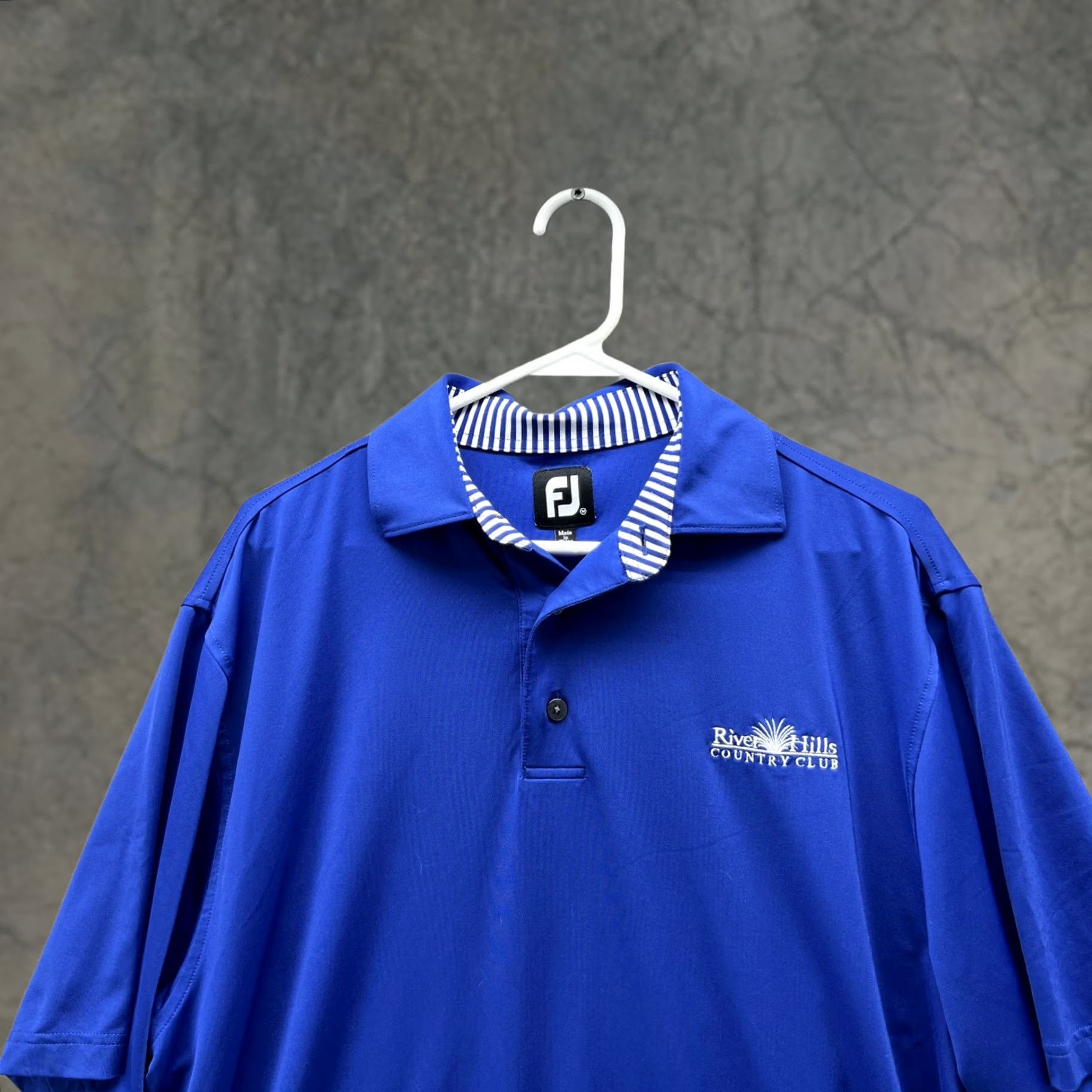 Footjoy VINTAGE FootJoy Polo Shirt Men Medium Royal Blue River Hills Country Club Preppy Golf Size US M / EU 48-50 / 2 - 1 Thumbnail