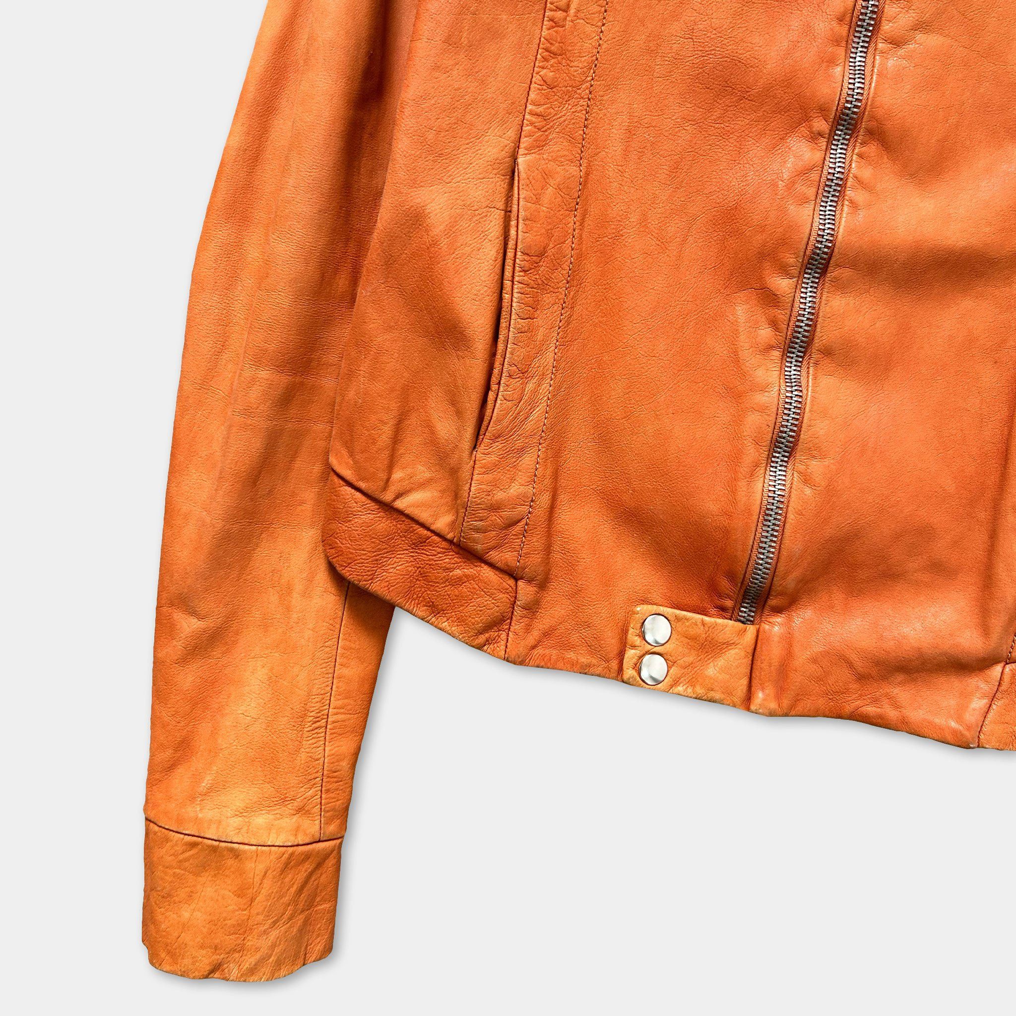 Rick Owens Rick Owens SS05 Scorpio Boo Cafe Orange Leather Jacket Size US S / EU 44-46 / 1 - 3 Thumbnail