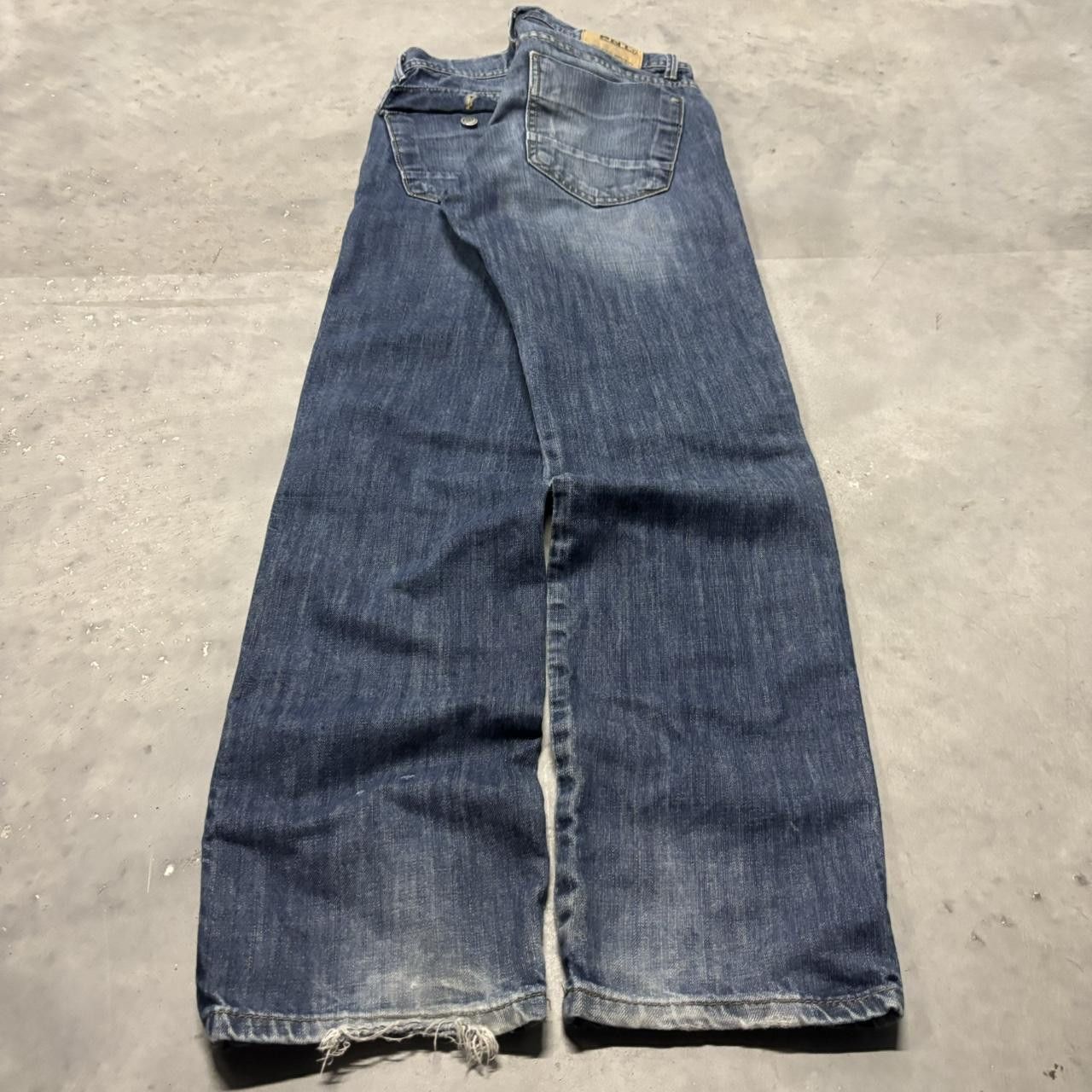 Japanese Brand × Vintage Crazy Vintage Y2K/2000s Grunge Faded Dark Wash Denim Jeans! Size US 30 / EU 46 - 4 Thumbnail