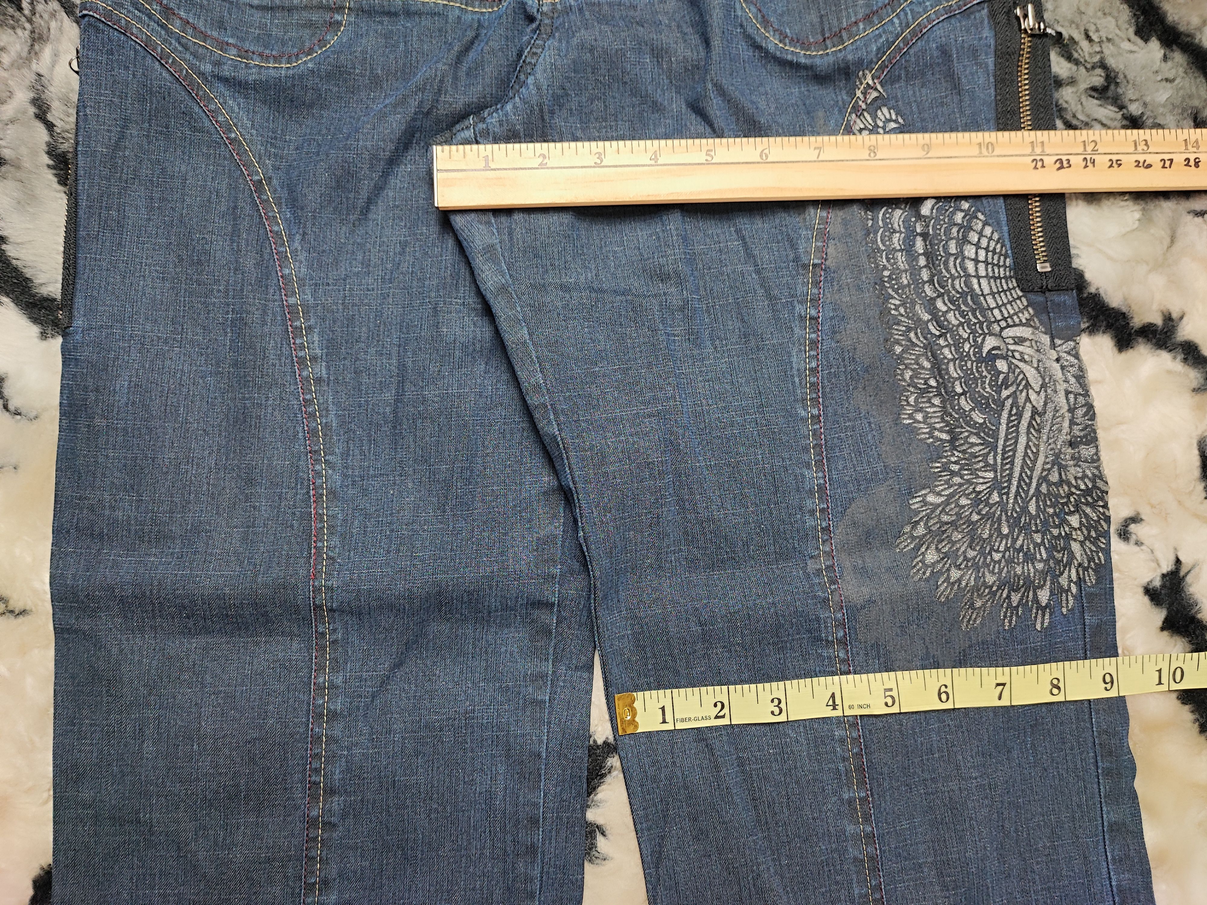 Number (N)ine Vintage Eagle Embroidery Baggy Loose Bootcut Wide Leg Size US 28 / EU 44 - 8 Thumbnail