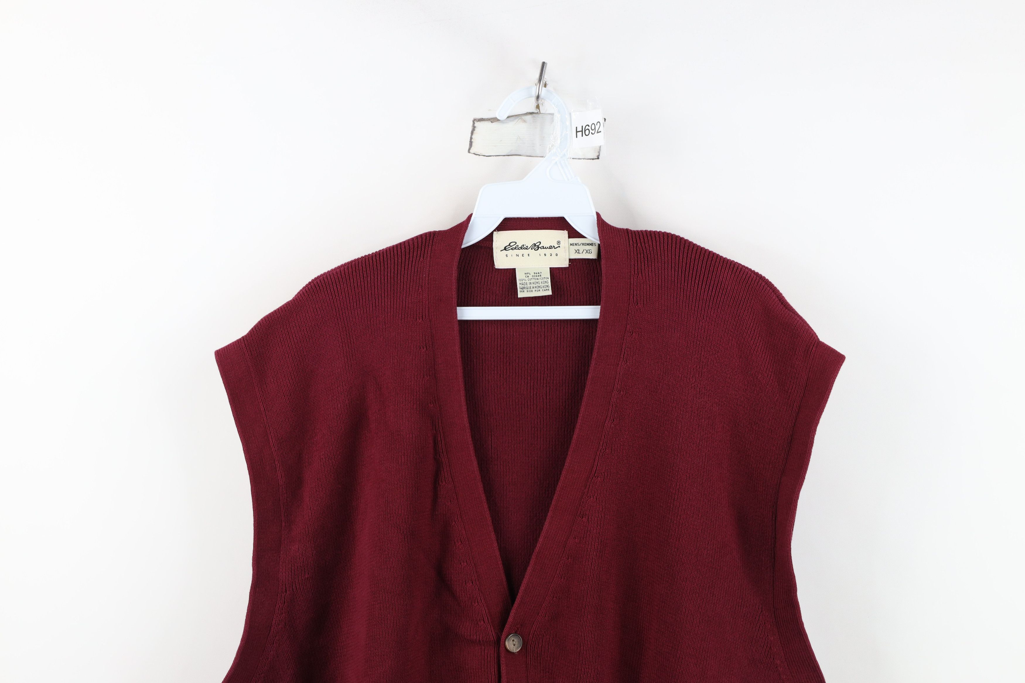 Eddie Bauer Vintage 90s Eddie Bauer Ribbed Knit Cardigan Sweater Vest Size US XL / EU 56 / 4 - 2 Thumbnail