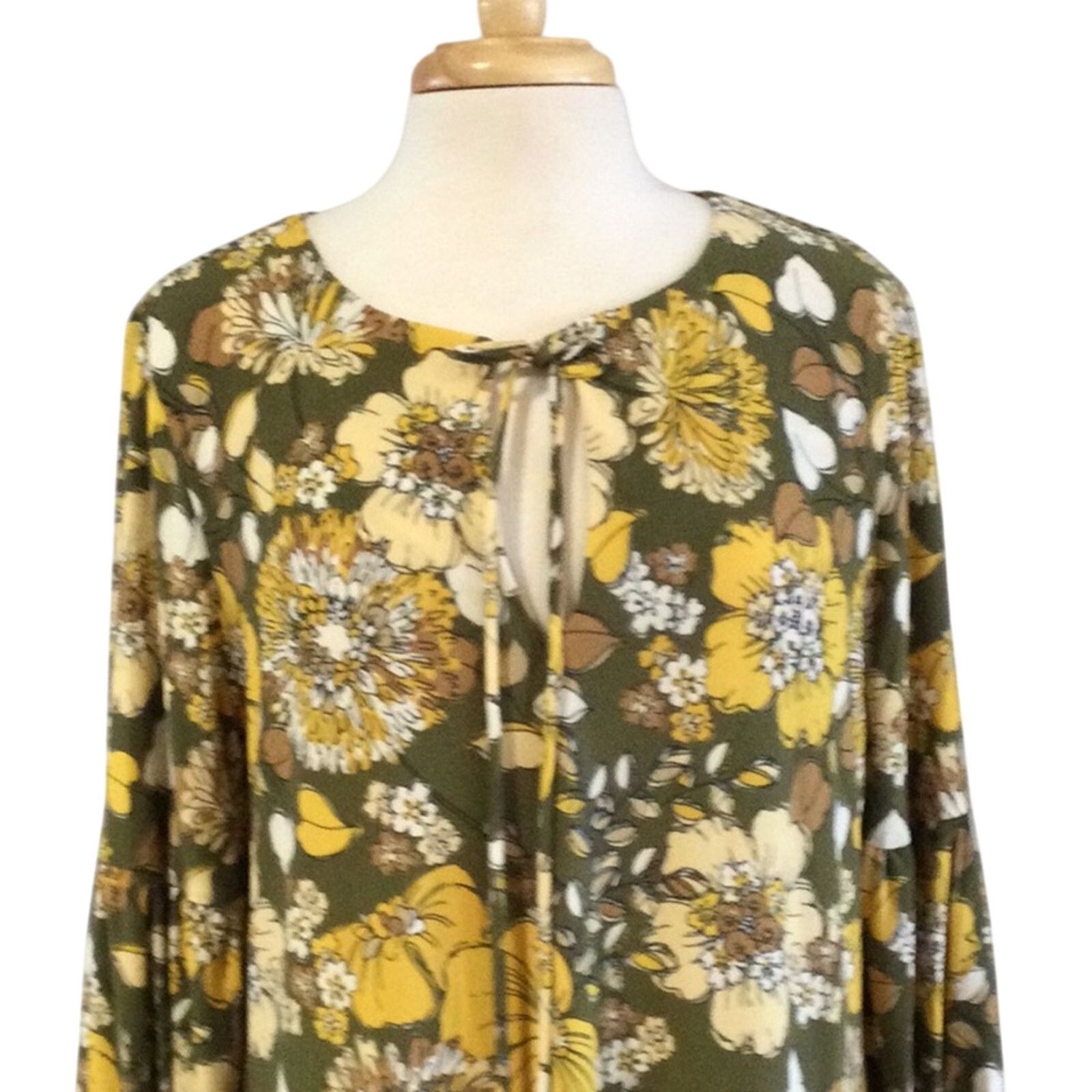 Tommy Hilfiger Tommy Hilfiger Floral Sheath Tie Neck Peplum Sleeve Dress 16 Size XXL / US 16-18 / IT 52-54 - 2 Thumbnail