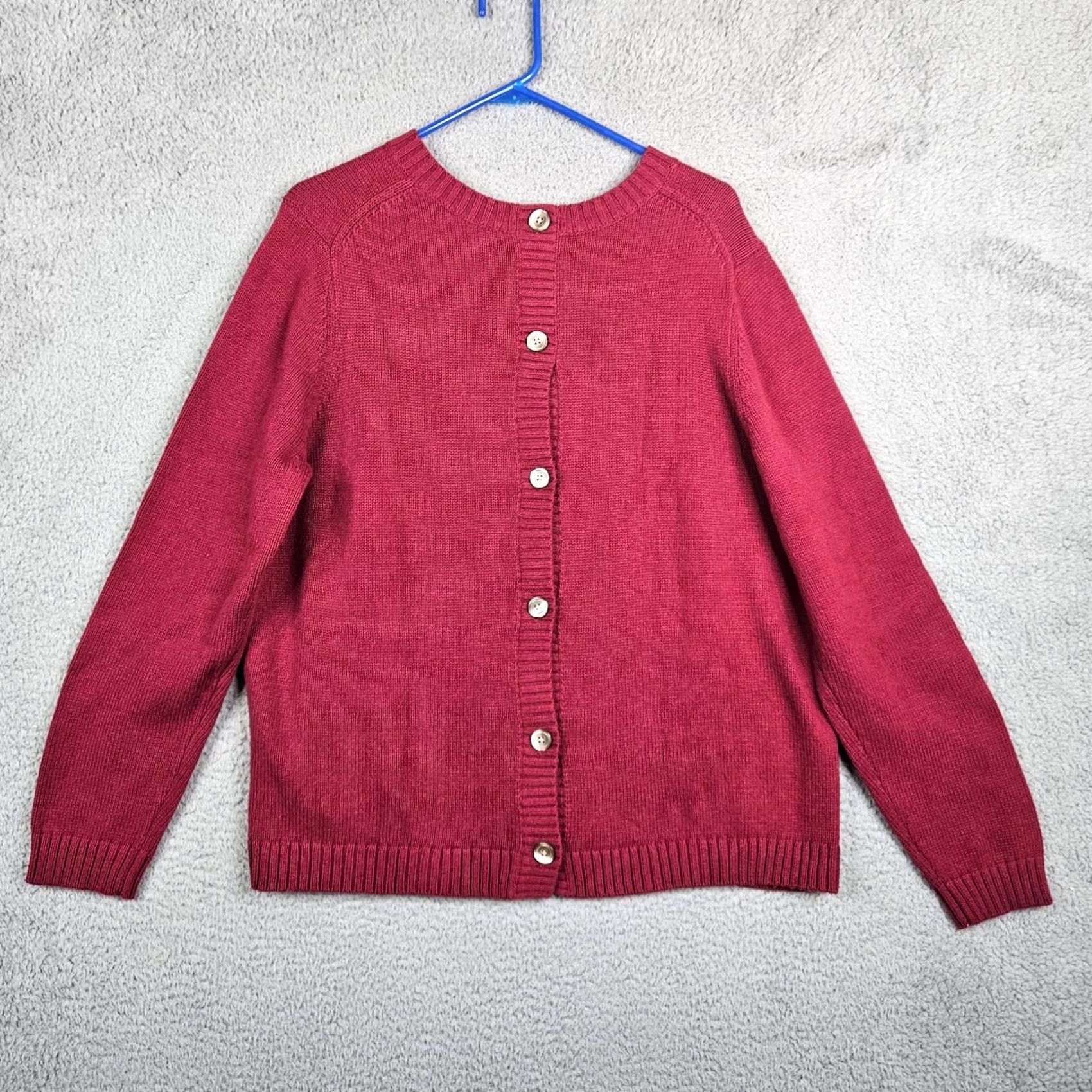 J. Jill J.JILL Red Cardigan Sweater XL Women Long Sleeve Button Up Knit Top Adults XS? Size XL / US 12-14 / IT 48-50 - 2 Thumbnail