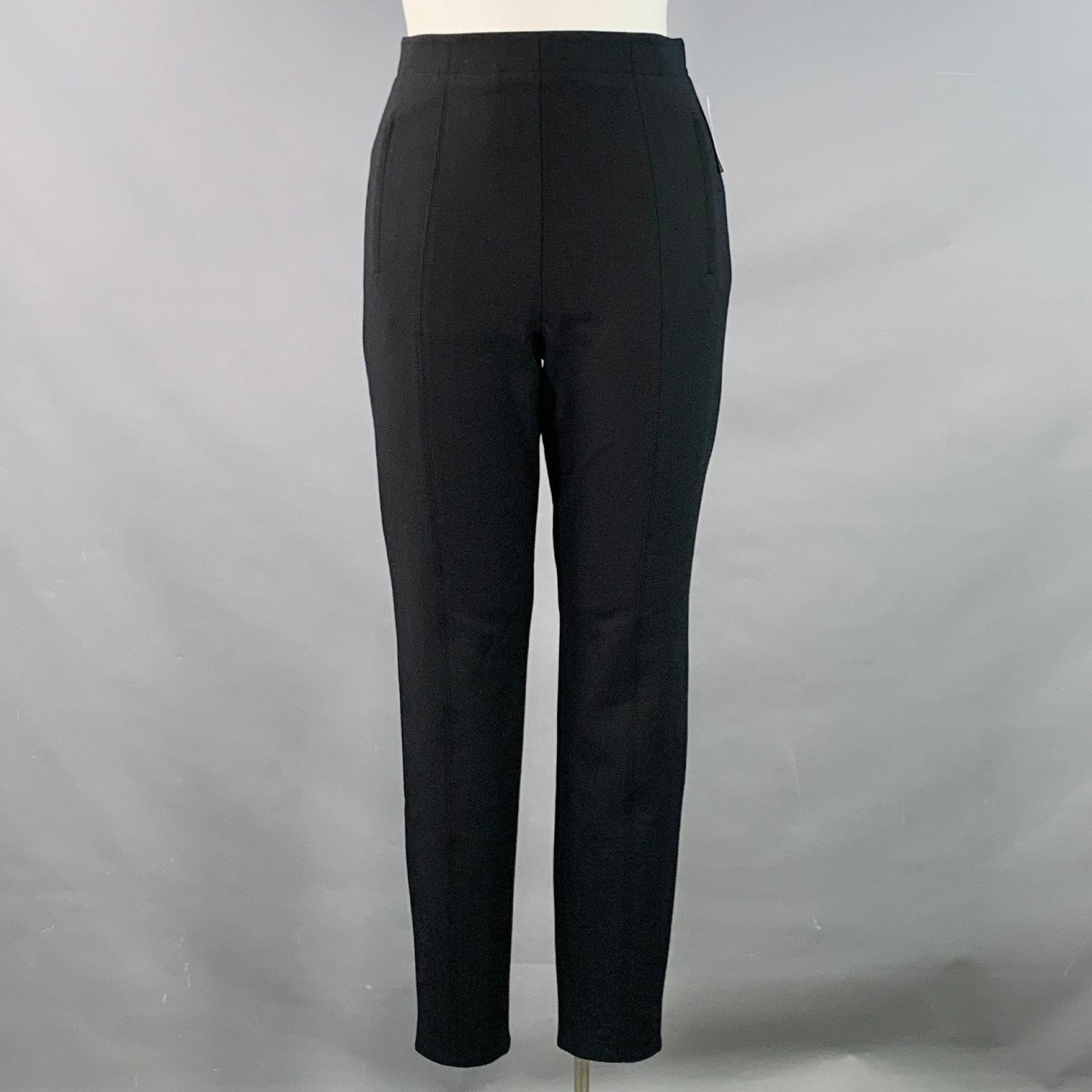 Tibi Black Polyester Blend Fitted Back Zipper Casual Pants Size 32" / US 10 / IT 46 - 1 Thumbnail