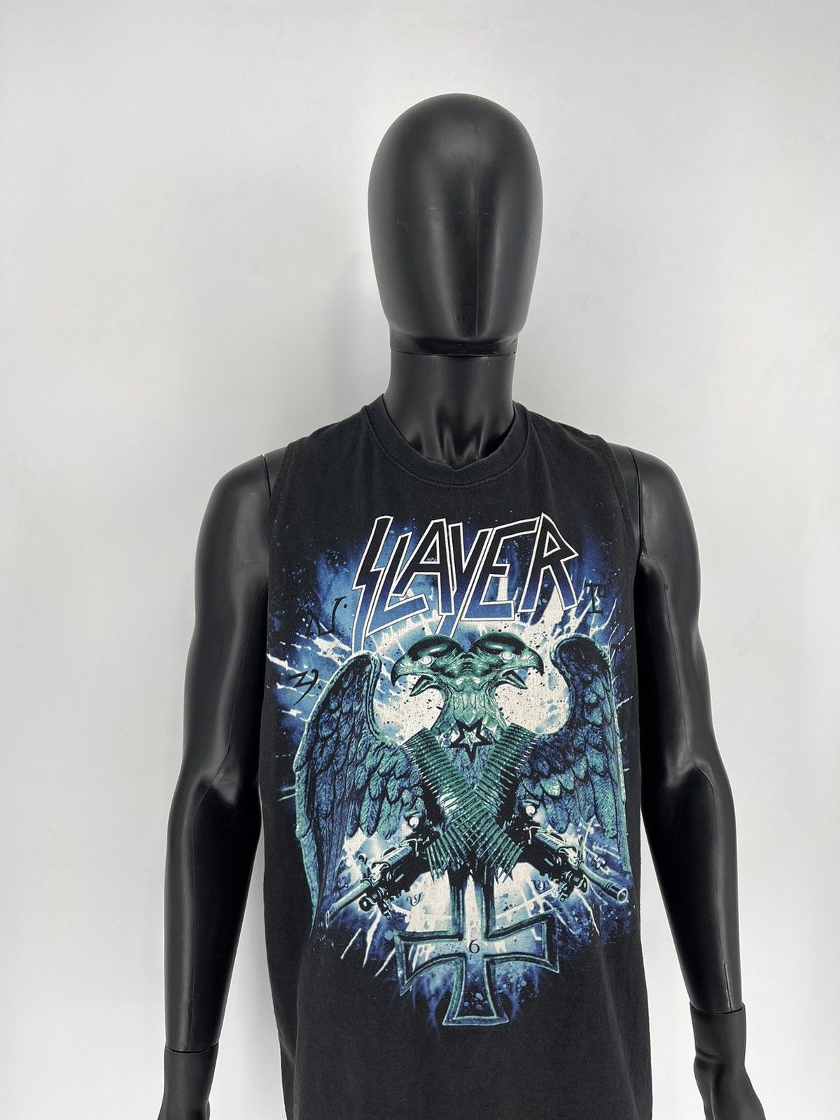 Band Tees × Slayer × Vintage !! VERY RARE !! Vintage Faded 90s Slayer Band Size US XL / EU 56 / 4 - 4 Thumbnail
