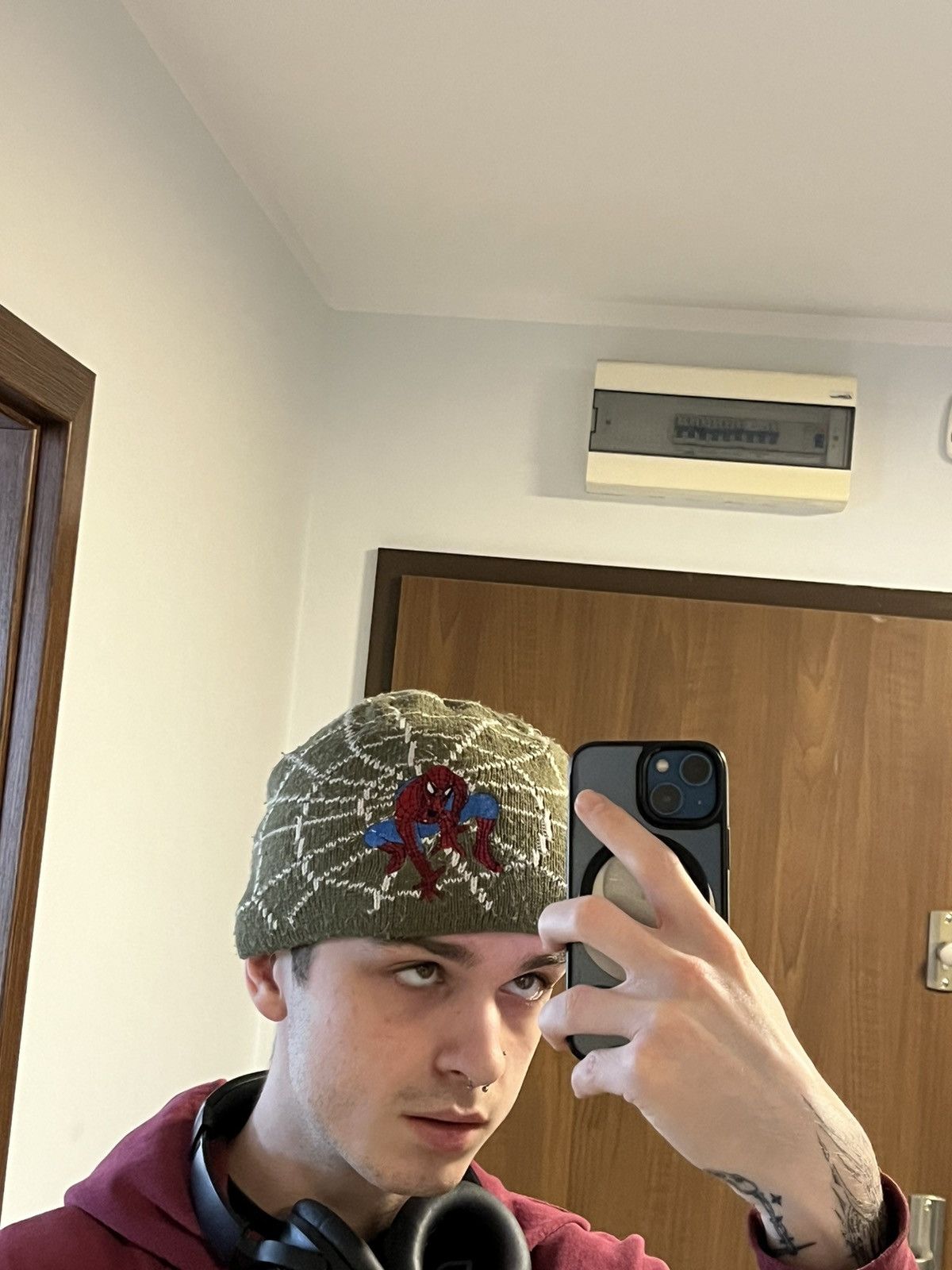 Cartoon Network ➕ vintage spider man aop embroidery pinkman style beanie y2k Size ONE SIZE - 4 Thumbnail