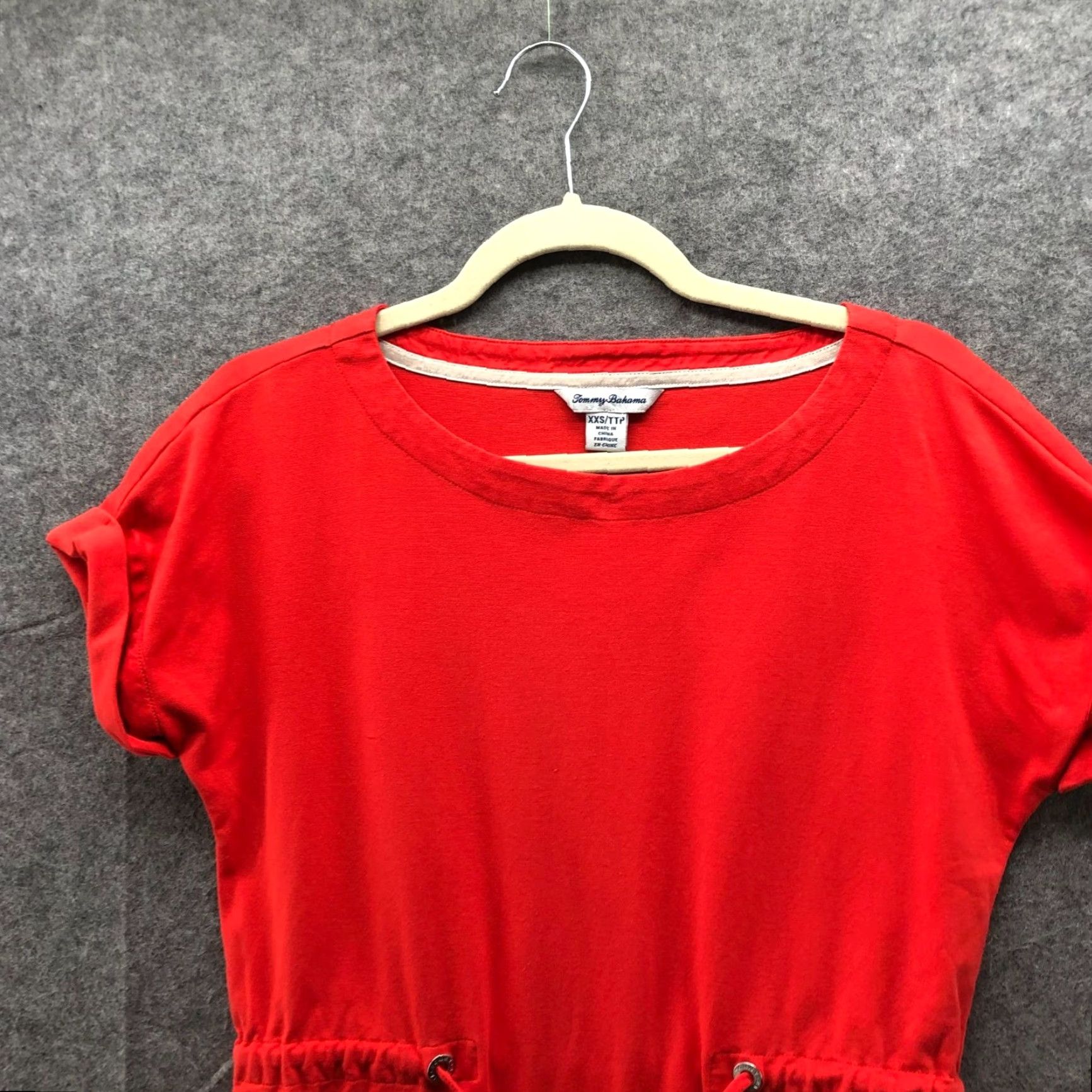 Tommy Bahama Tommy Bahama T Shirt Dress XXS Coral Boat Neck Short Sleeve Drawstring Pullover Size XXS / US 00 / IT 34 - 3 Thumbnail