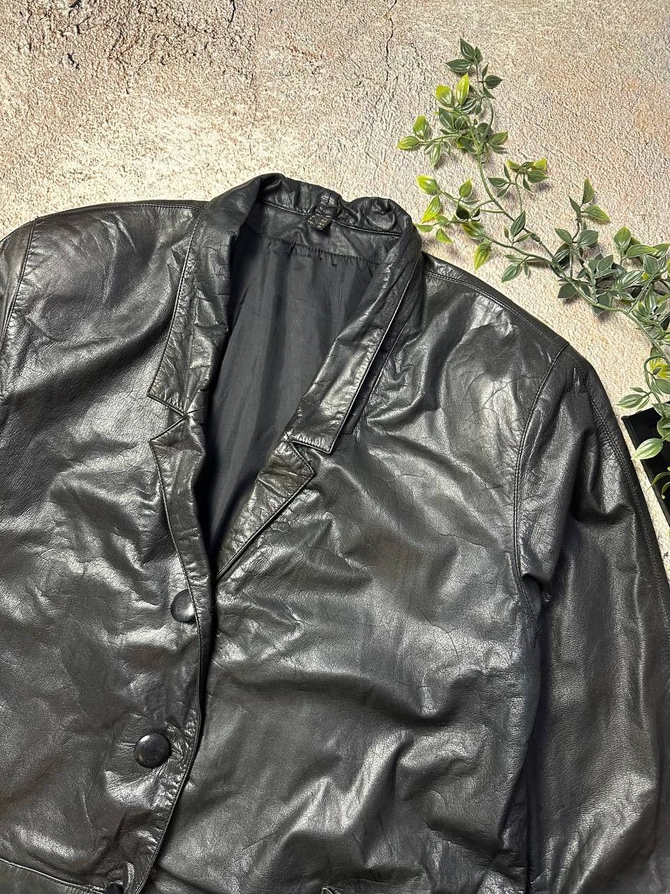 Vintage Vintage leather jacket boxy fit Size US XL / EU 56 / 4 - 3 Thumbnail