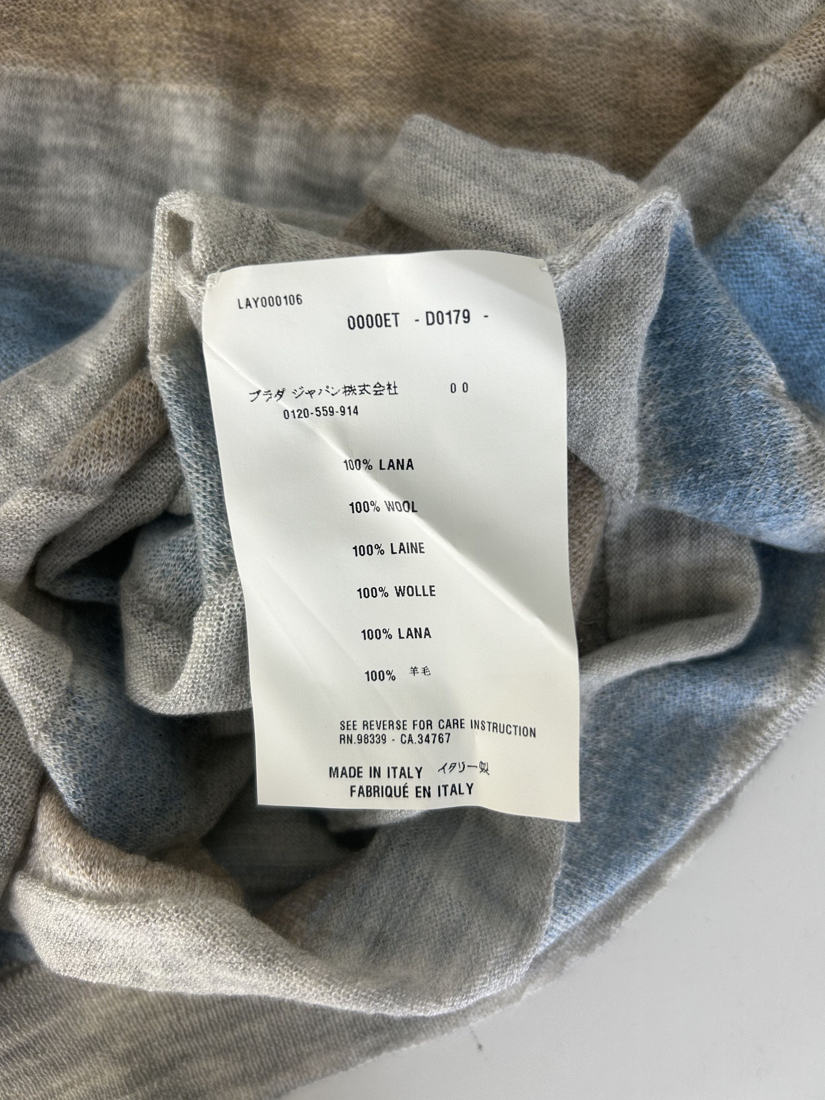 Prada Prada Fine GaugeCrewNeckKnitwearWithMultiColourStripesSIZE54 Size US XXL / EU 58 / 5 - 5 Thumbnail
