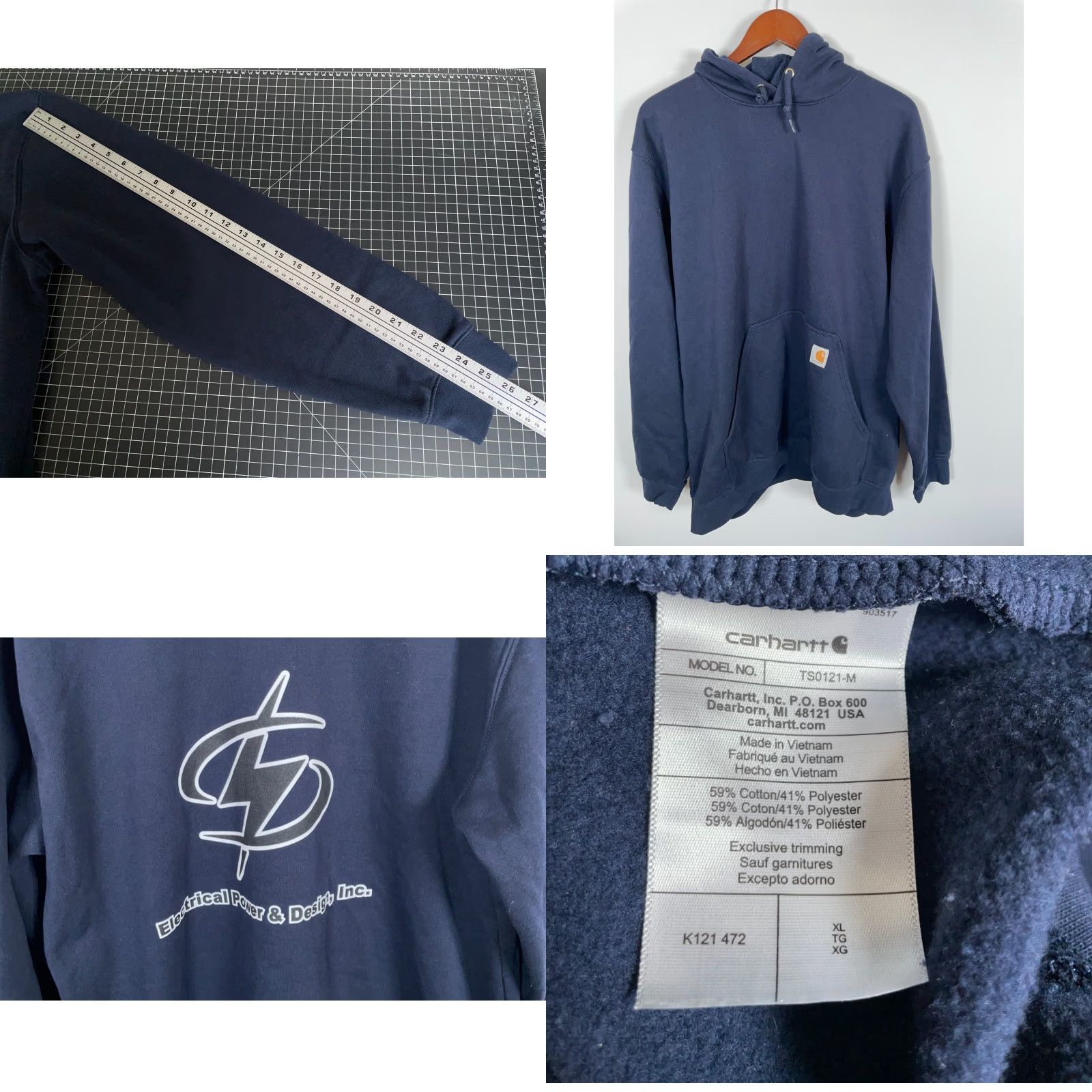 Carhartt Carhartt Hoodie XL Adult Dark Blue Loose Fit Sweatshirt K121 472 Size US XL / EU 56 / 4 - 8 Thumbnail