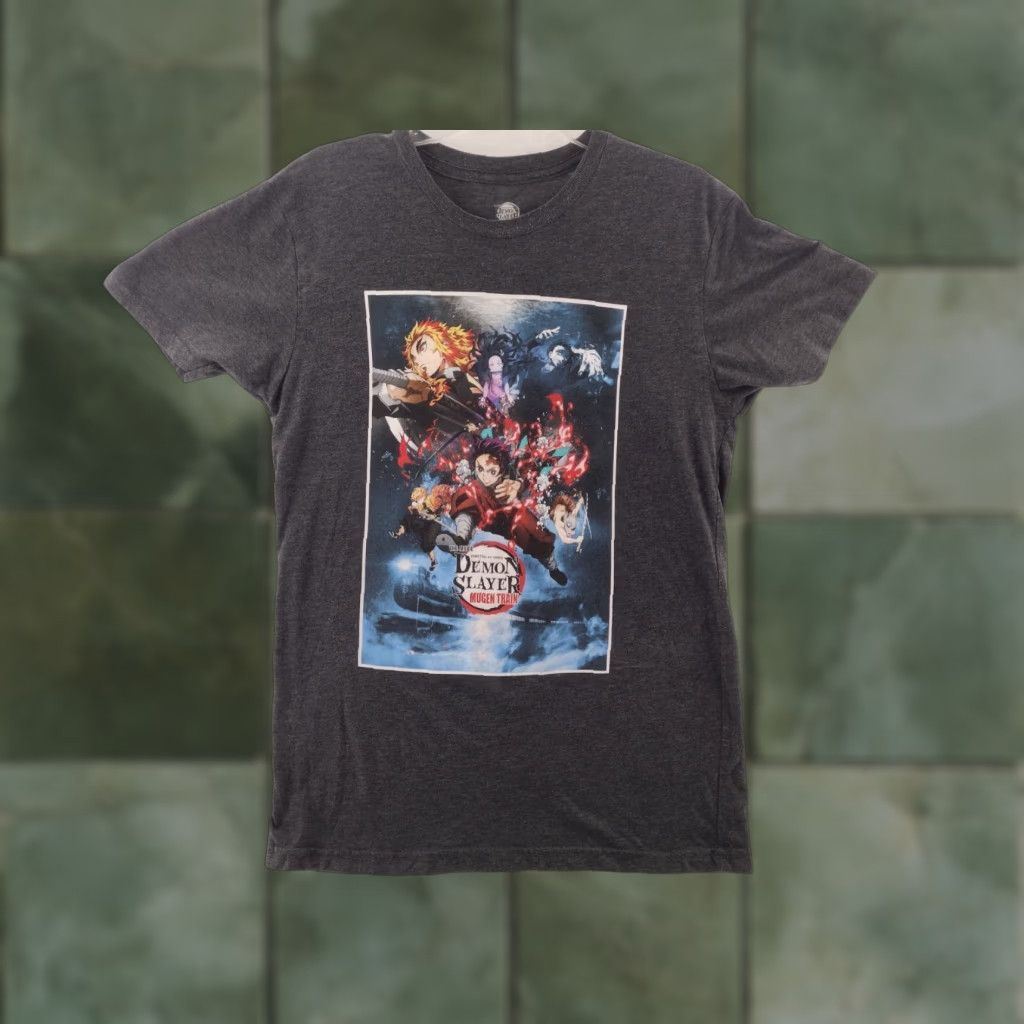 Vintage Demon Slayer Mugen Train The Movie Anime T-Shirt - Medium Black Men's Short Sleeve Graphic Shirt Size US M / EU 48-50 / 2 - 1 Thumbnail