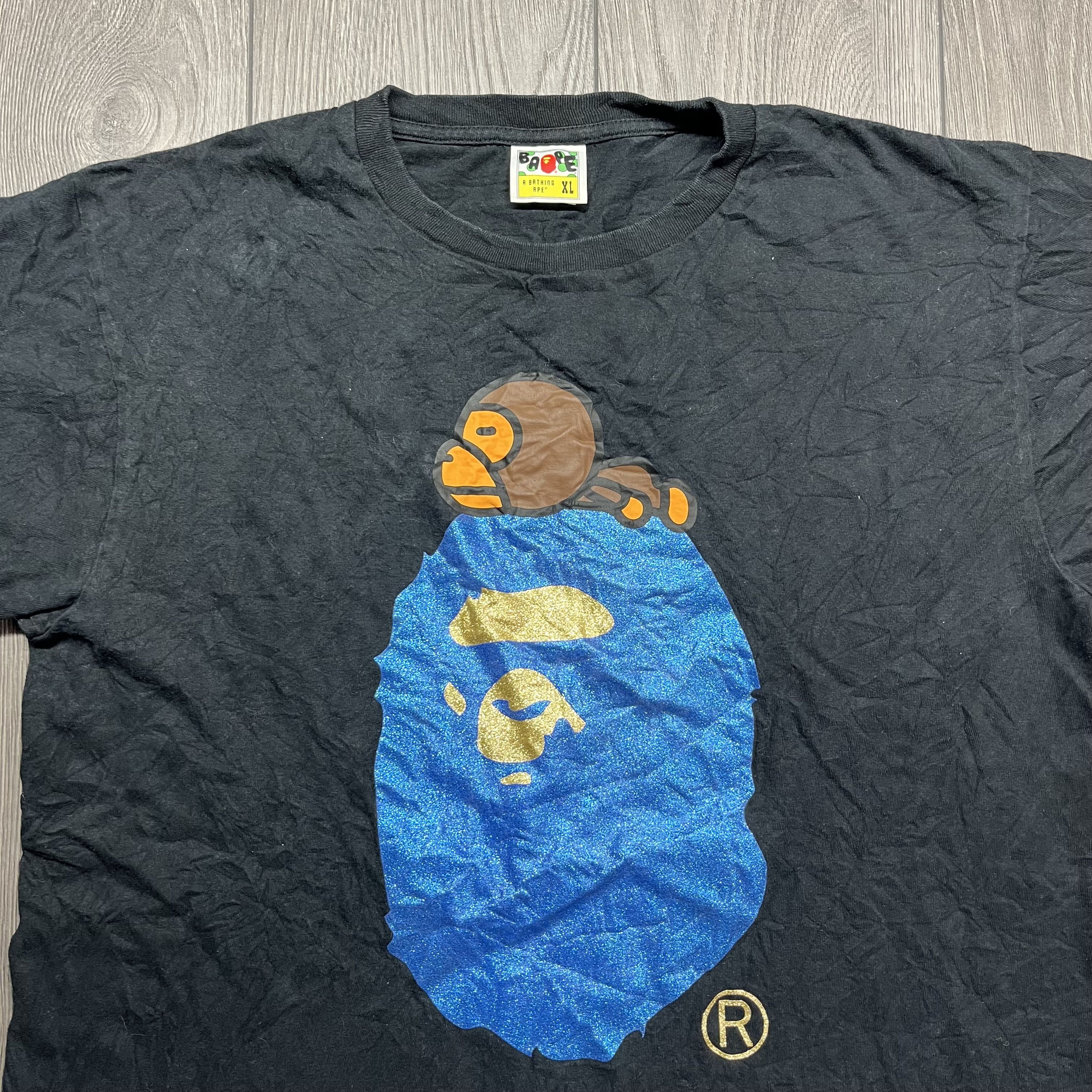 Bape Bape Glitter Tee Milo Black XL Extra Large Size US XL / EU 56 / 4 - 2 Thumbnail