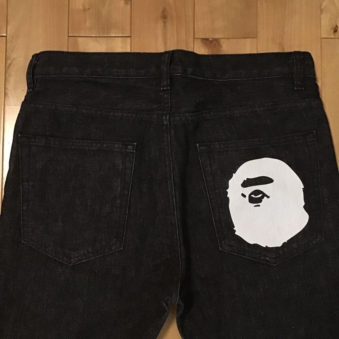 Bape BAPE APE HEAD logo black denim pants a bathing ape ★size M Size US 32 / EU 48 - 3 Thumbnail