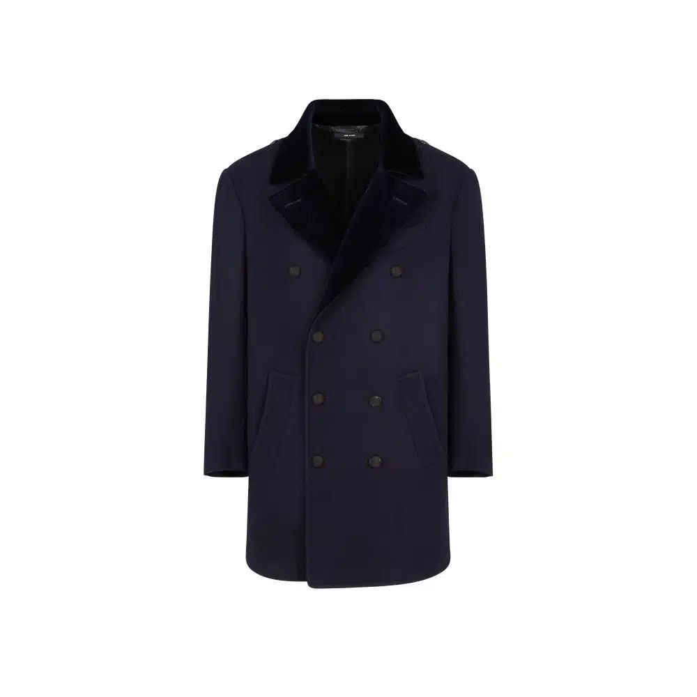 Tom Ford o1loc1c1125 OPR003 Wool Felt Officer Peacoat in Blue Size US L / EU 52-54 / 3 - 1 Thumbnail