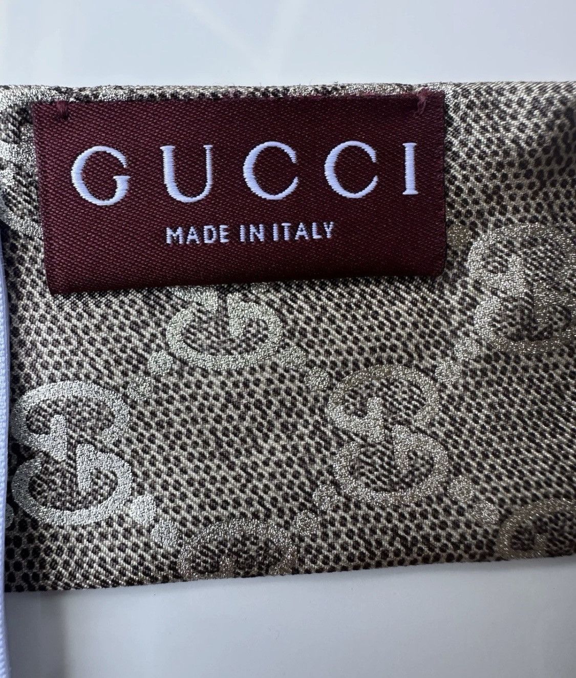 Gucci Gucci Bandeau Silk Scarf Brown GG Logo 5/120cm! Size ONE SIZE - 4 Thumbnail