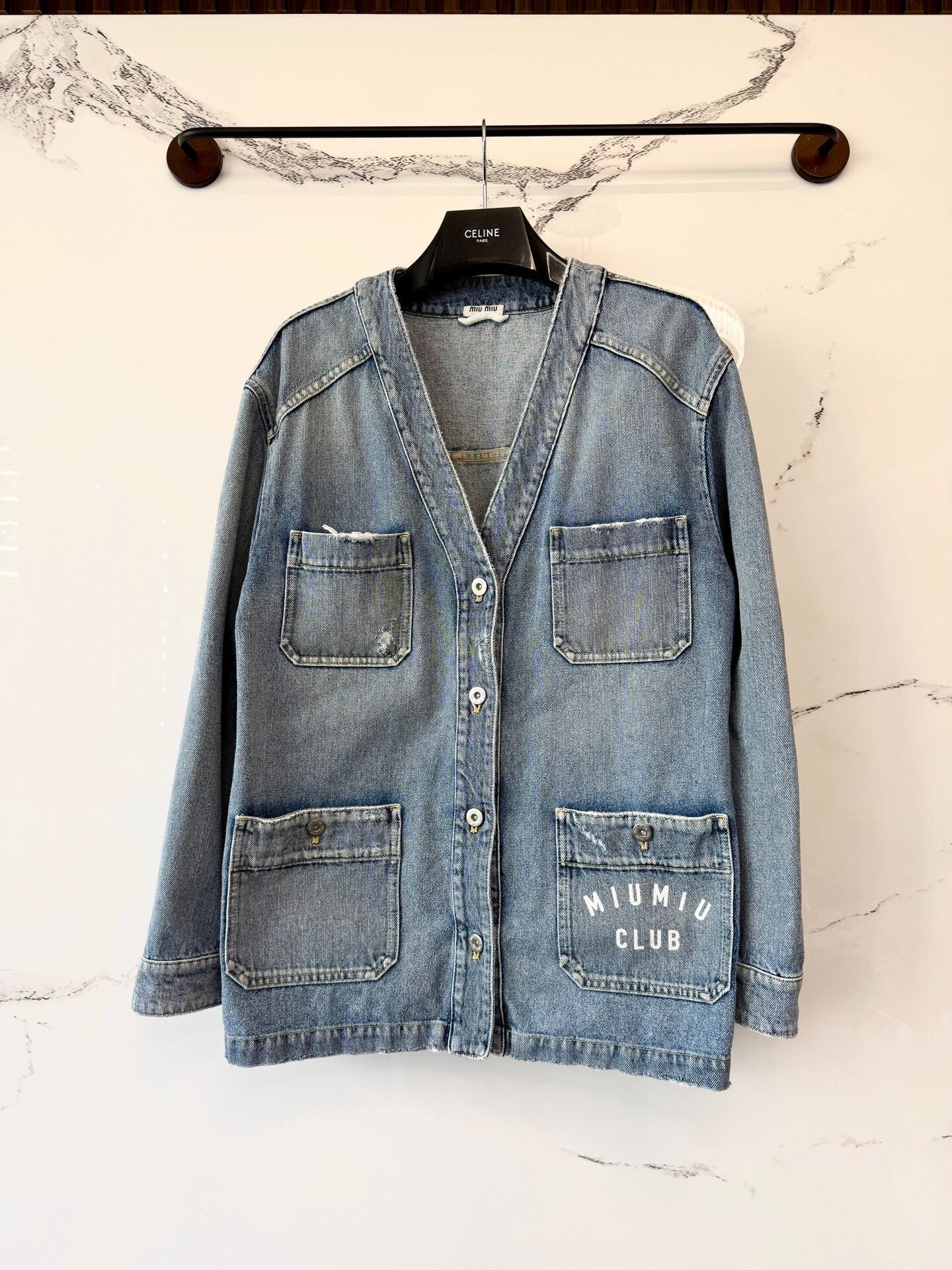 Miu Miu miumiu denim jacket with pockets Size M / US 6-8 / IT 42-44 - 1 Thumbnail