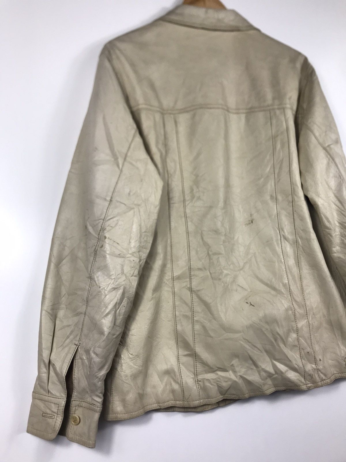 Burberry × Vintage ⚡️Vintage Burberry Distressed Leather Shirt Jacket Size US M / EU 48-50 / 2 - 15 Thumbnail