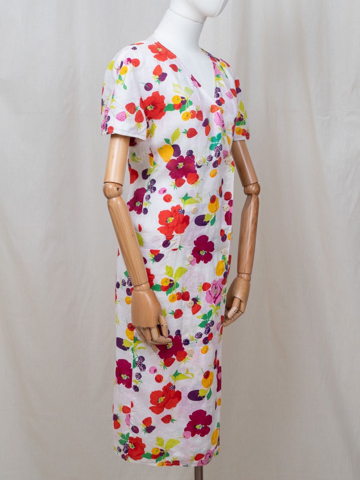 Gucci Gucci | 1980s Floral & Fruit Print Dress Size M / US 6-8 / IT 42-44 - 2 Thumbnail