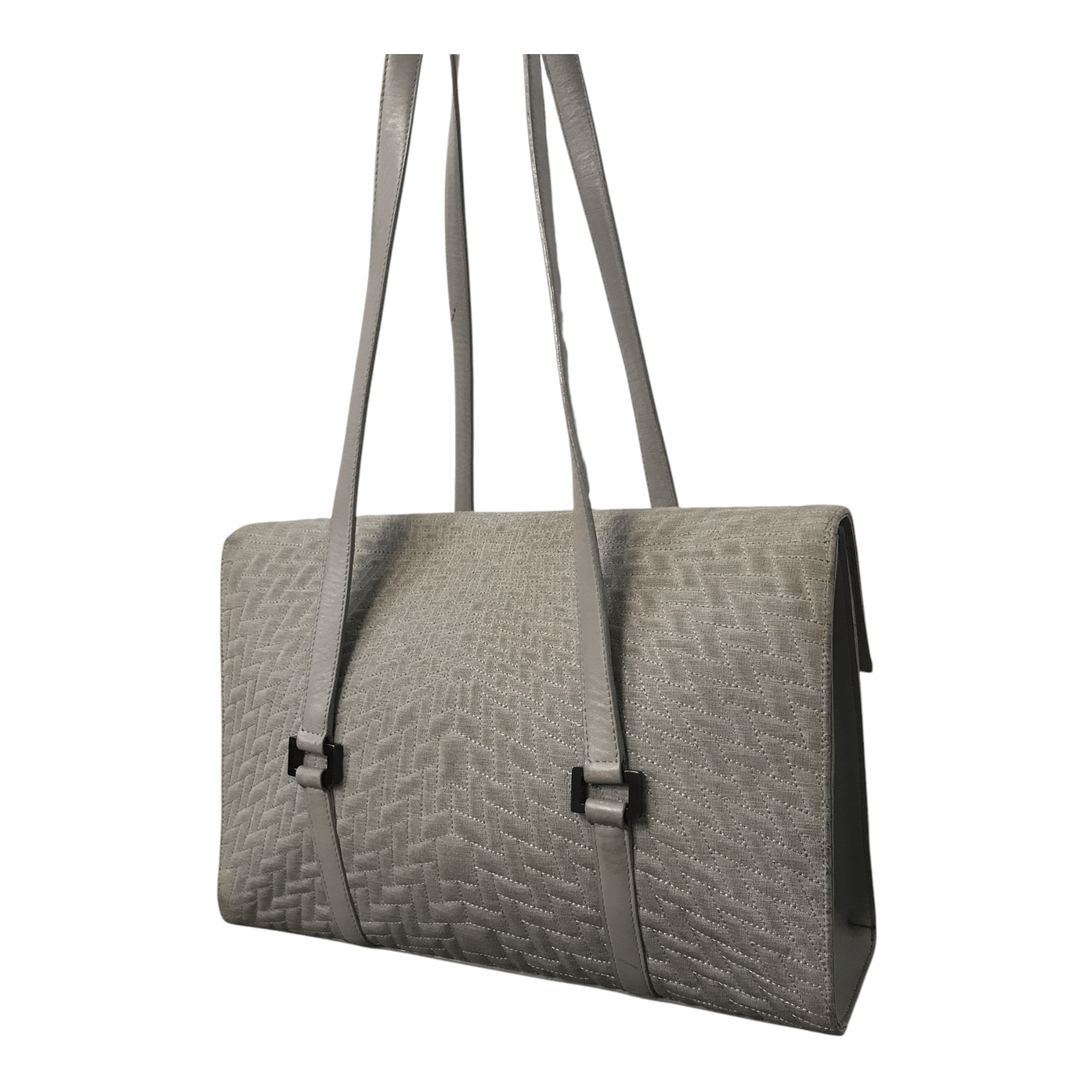 Armani × Emporio Armani × Giorgio Armani Giorgio Armani Gray Half Leather Shoulder Bag Size ONE SIZE - 6 Thumbnail