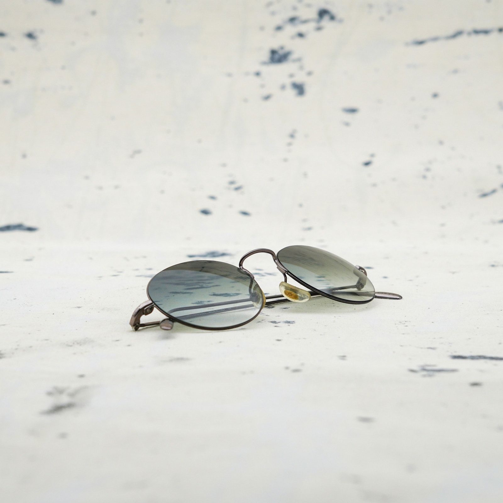 Vintage gucci gg 1299 silver slim gradient round sunglasses