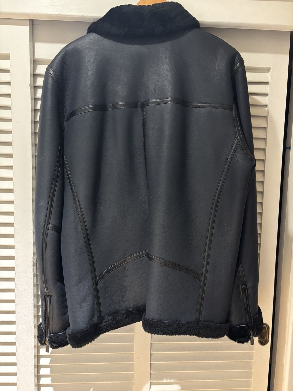 Blk Dnm Blk dnm black leather fur shearling jacket xl made in USA Size US XL / EU 56 / 4 - 2 Thumbnail
