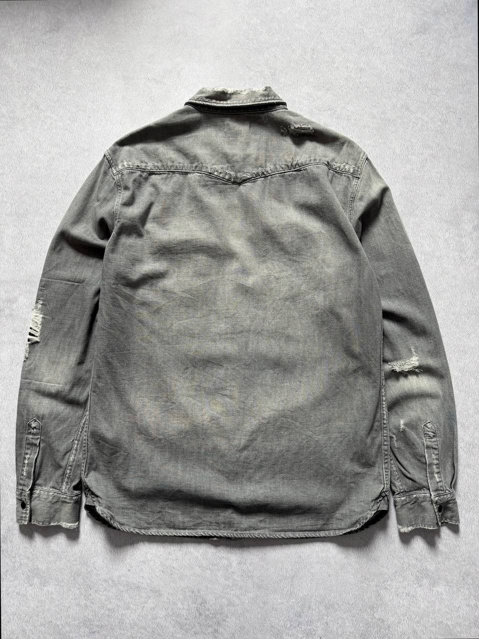 Allsaints AllSaints Distressed Long Sleeve Shirt Washed Gray Size US L / EU 52-54 / 3 - 3 Thumbnail