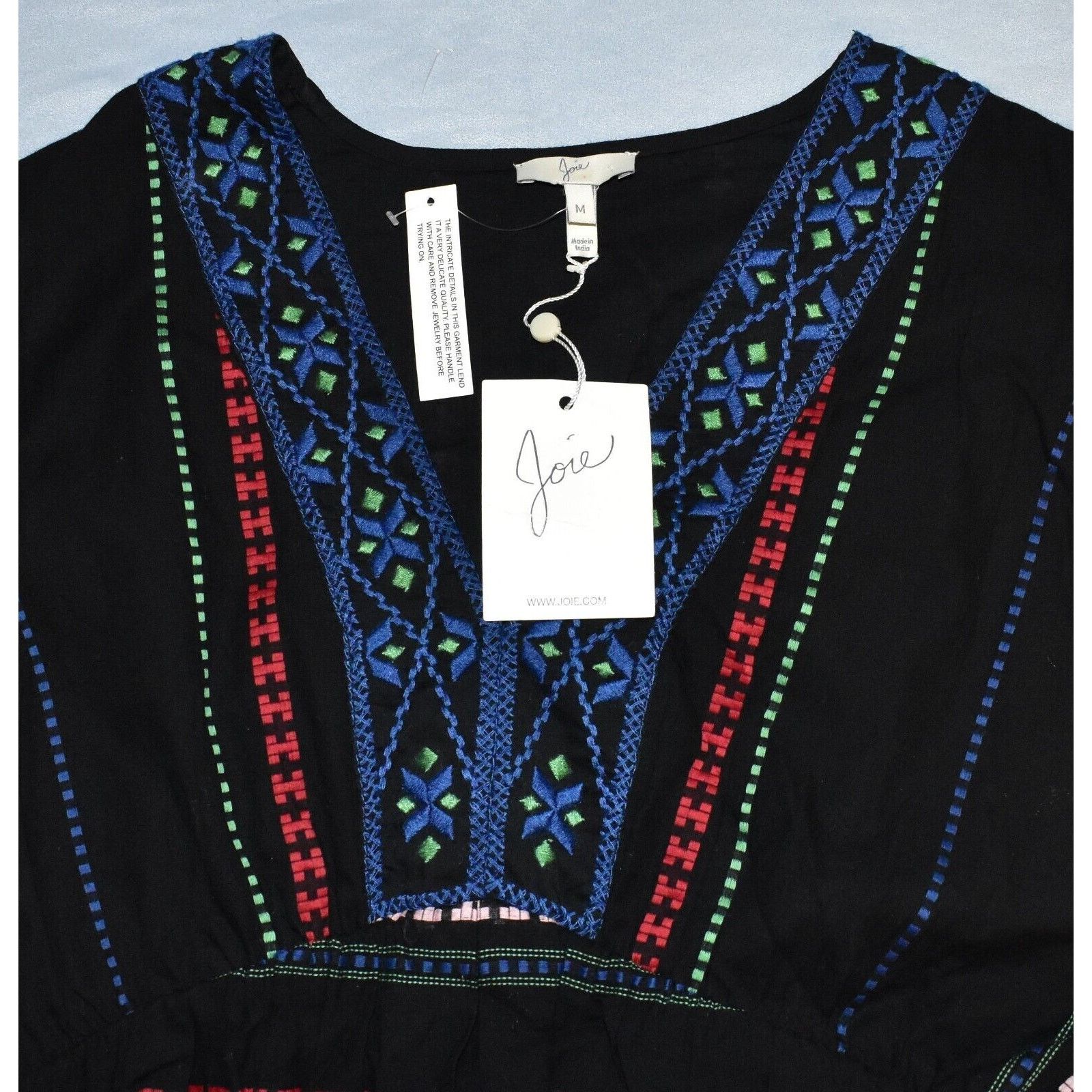 Joie B0 NWT JOIE Sada Black Cotton Embroidered Mini Dress M $268 Size M / US 6-8 / IT 42-44 - 6 Thumbnail