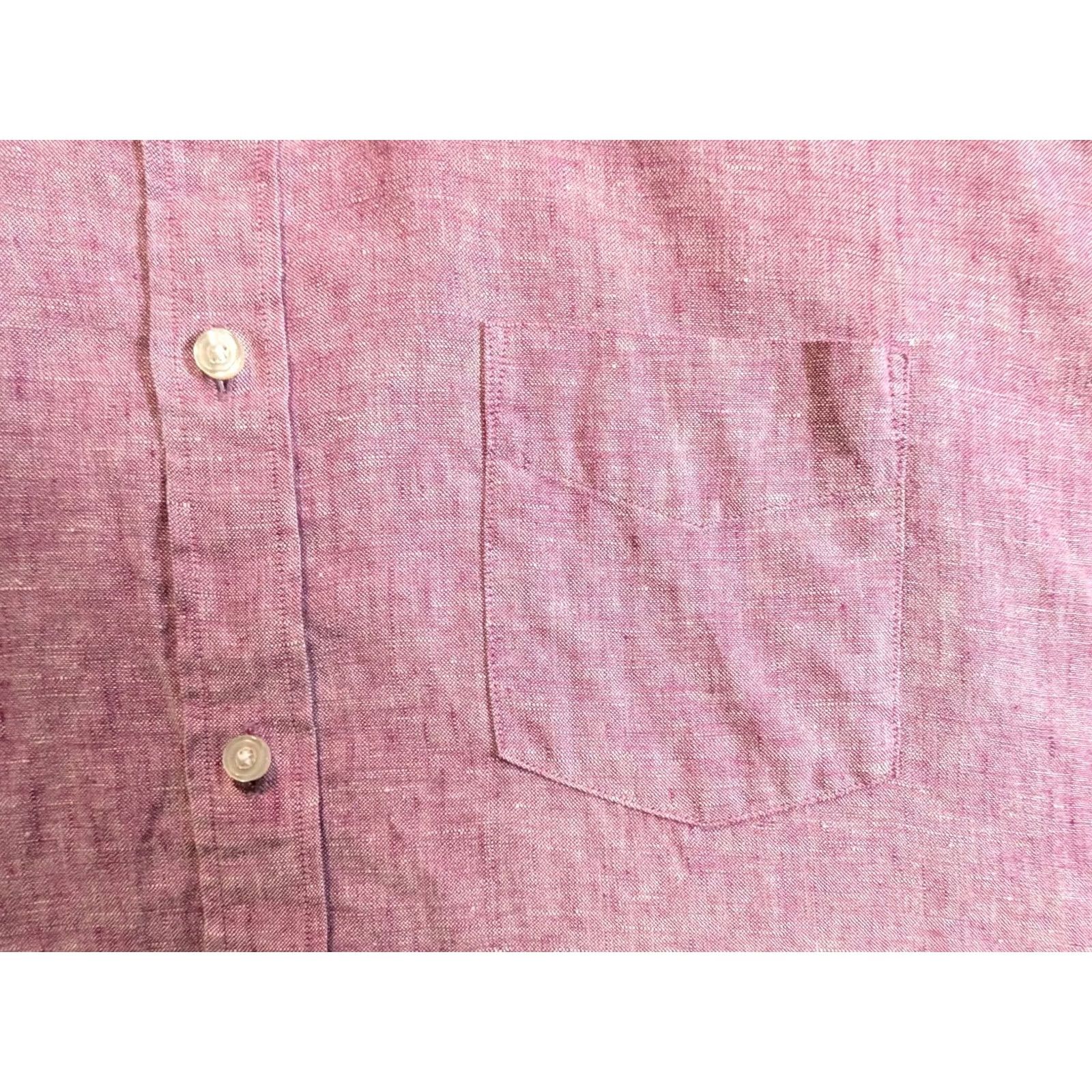 UNTUCKit UNTUCKit Shirt Adults 2XL Pink Wrinkle Resistant Linen Short Sleeve Button-Down Collared Casual Modern Button-Up Shirt Men Size US XXL / EU 58 / 5 - 4 Thumbnail