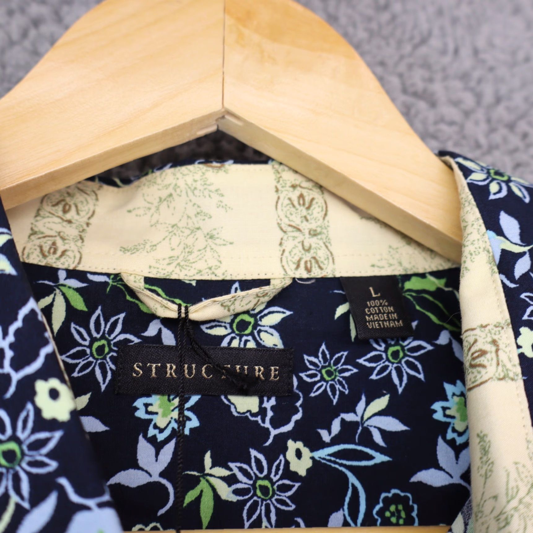 Vintage VINTAGE Structure Button-Up Shirt Men L Blue Floral Pattern Short Sleeve NWT Size US L / EU 52-54 / 3 - 3 Thumbnail