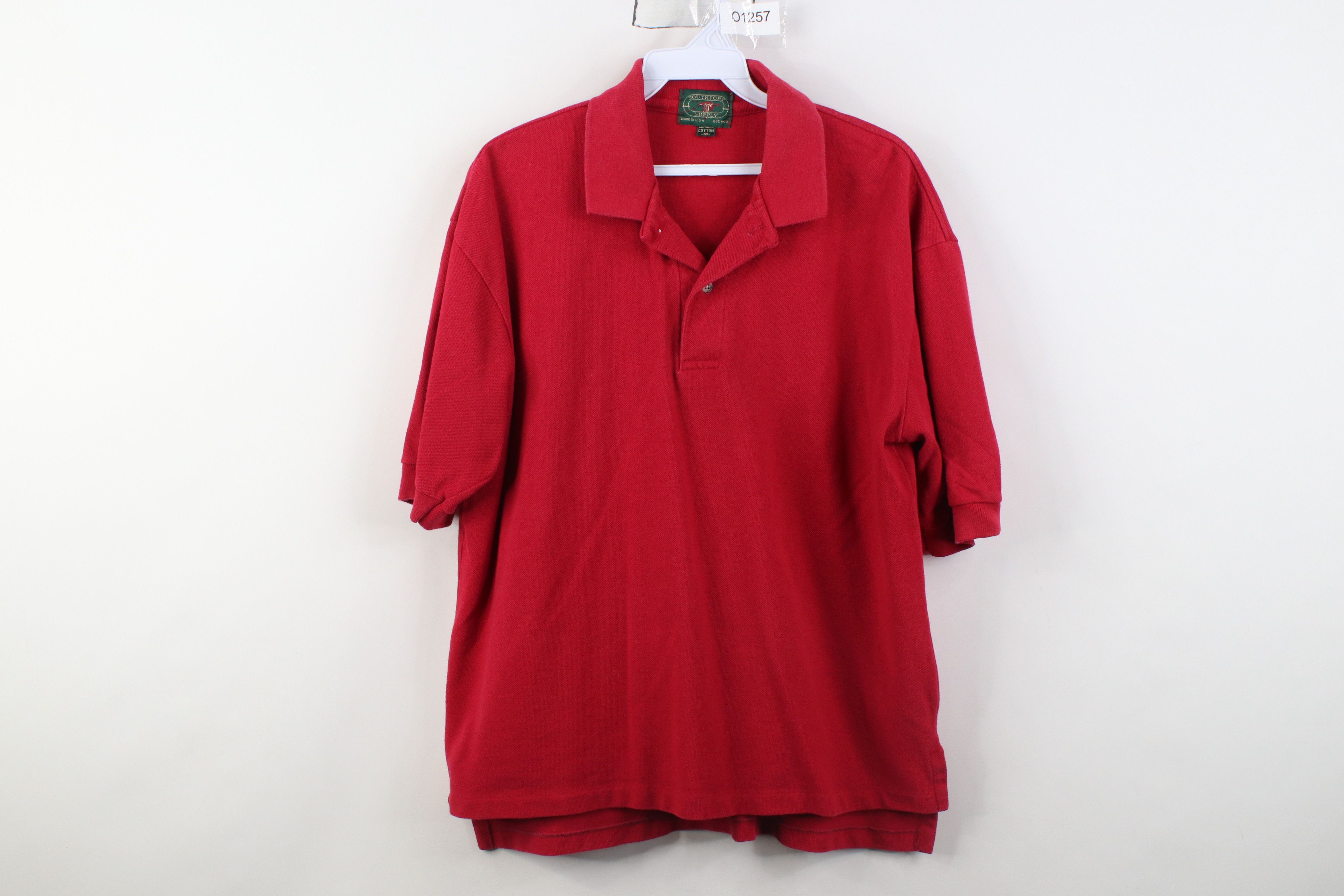 Vintage Vintage 90s Streetwear Pique Cotton Golf Polo Shirt Red USA Size US M / EU 48-50 / 2 - 1 Thumbnail