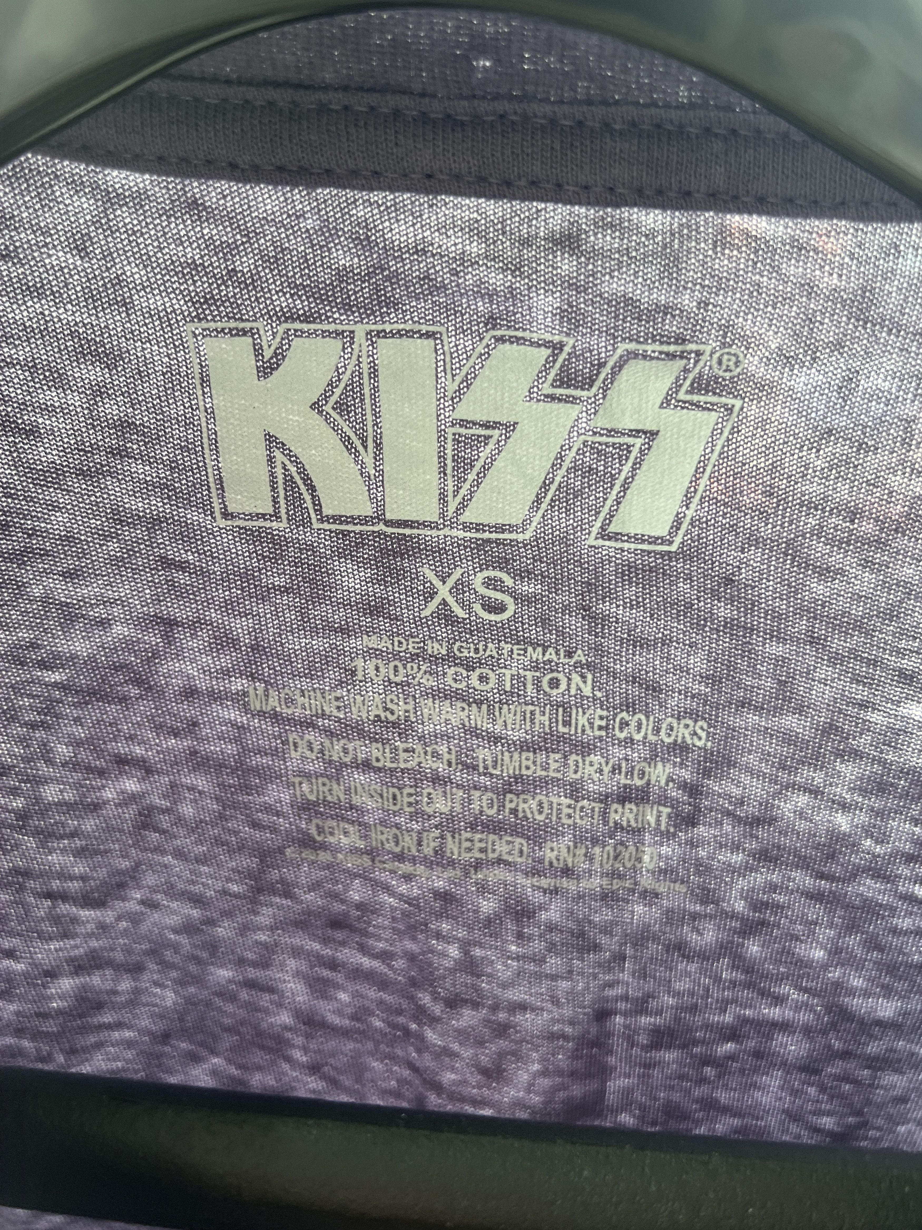 KISS KISS Band Graphic Tee Purple Distressed Cotton Short Sleeve Size XS / US 0-2 / IT 36-38 - 3 Thumbnail