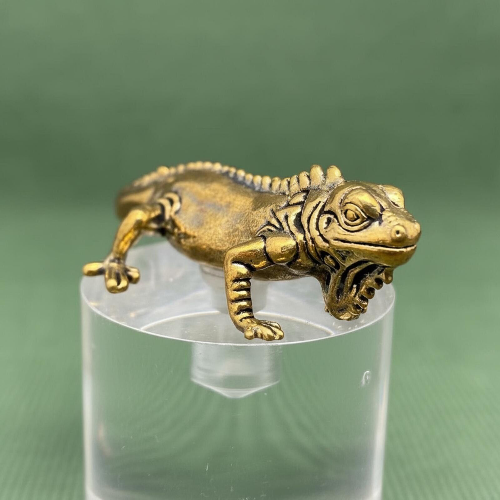 The Unbranded Brand Brass Iguana Lizard Figurine Miniature Size ONE SIZE - 1 Thumbnail
