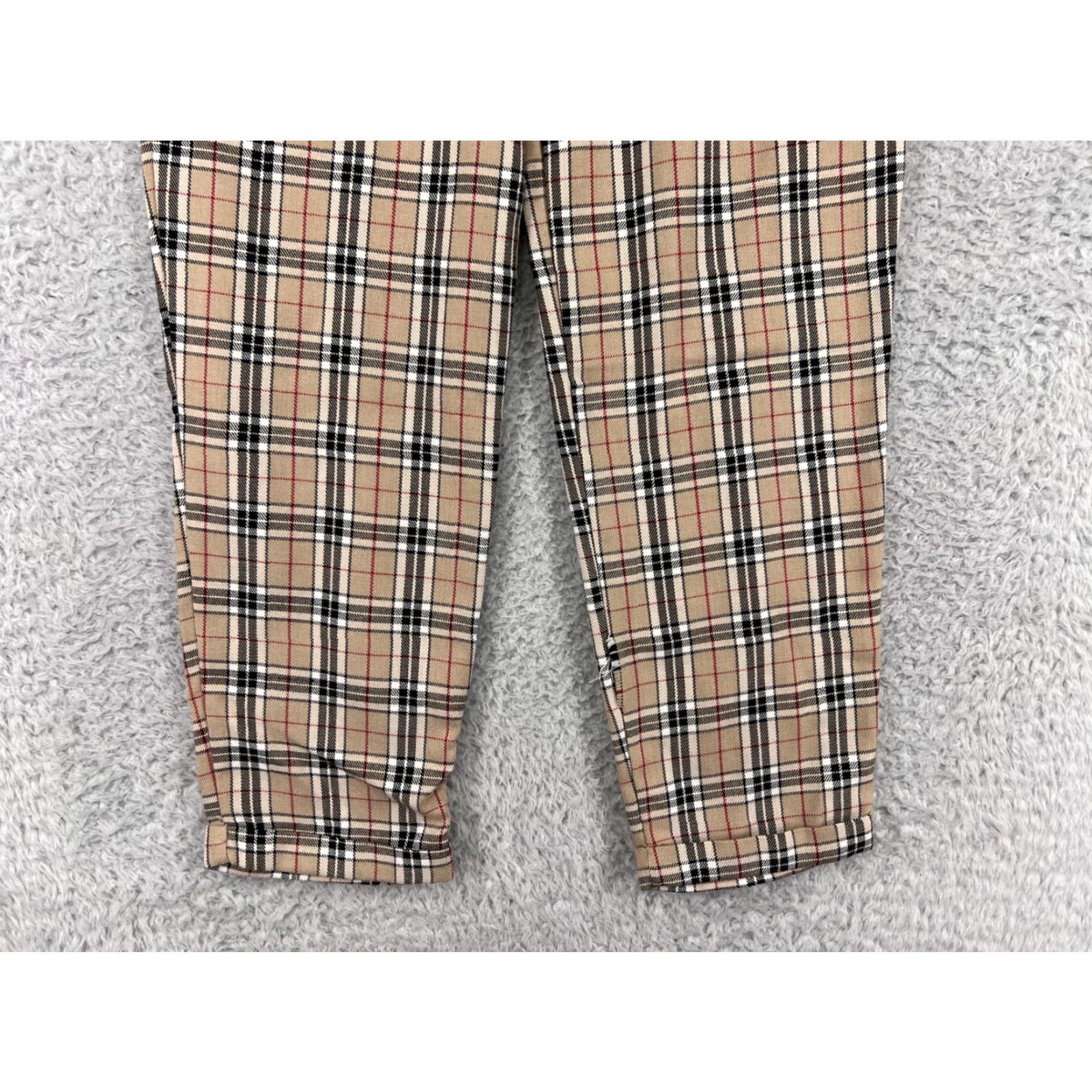 Nasty Gal Nasty Gal Pants Womens 6 Beige Plaid Polyester Blend Zip Fly Casual Wear Size 28" / US 6 / IT 42 - 5 Thumbnail