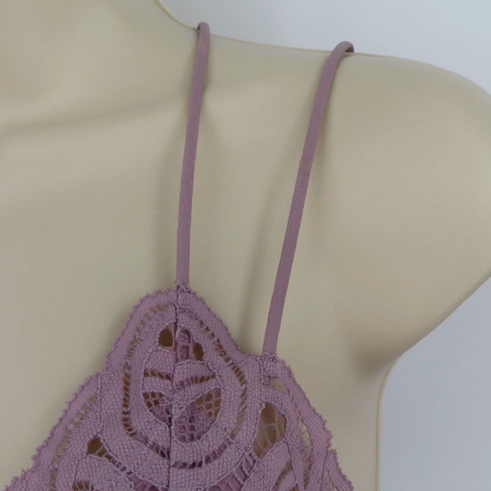 Vintage PINK Victorias Secret Bra Bralette Wireless Lined Strappy Medium Purple One Size M Womens Size ONE SIZE - 5 Thumbnail