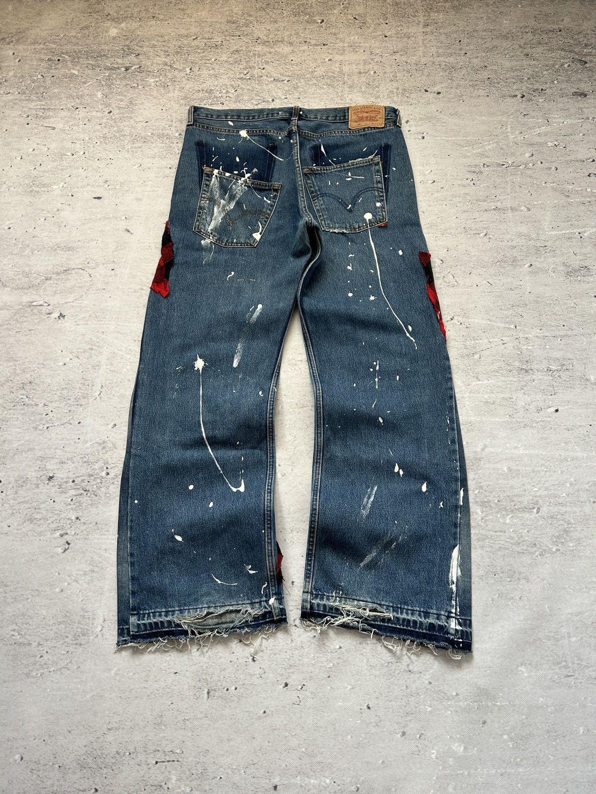 Levi's Vintage Clothing 💥Y2k Vintage Levis Distressed Wide Leg Flared Jeans Japan💥 Size US 36 / EU 52 - 7 Thumbnail