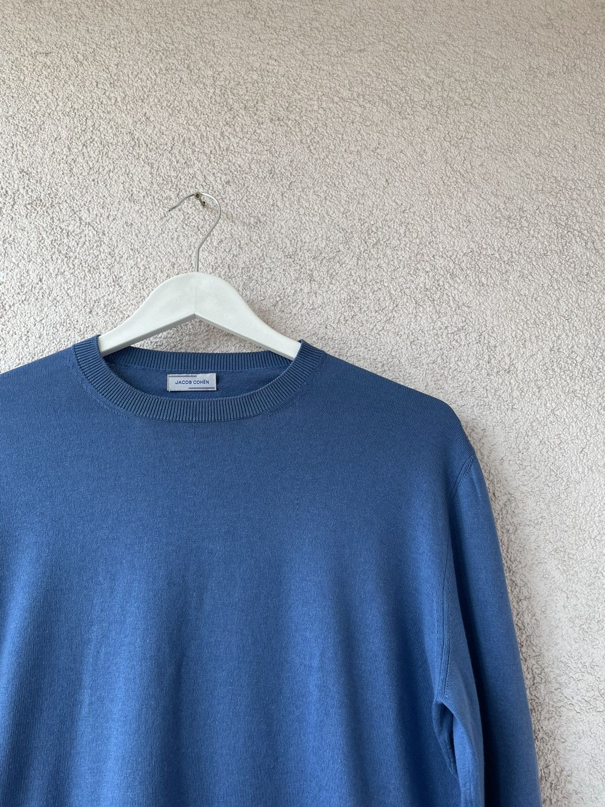 Jacob Cohen Jacob Cohen Basic Luxury Blue Sweater Cotton & Cashmere M Size US M / EU 48-50 / 2 - 2 Thumbnail