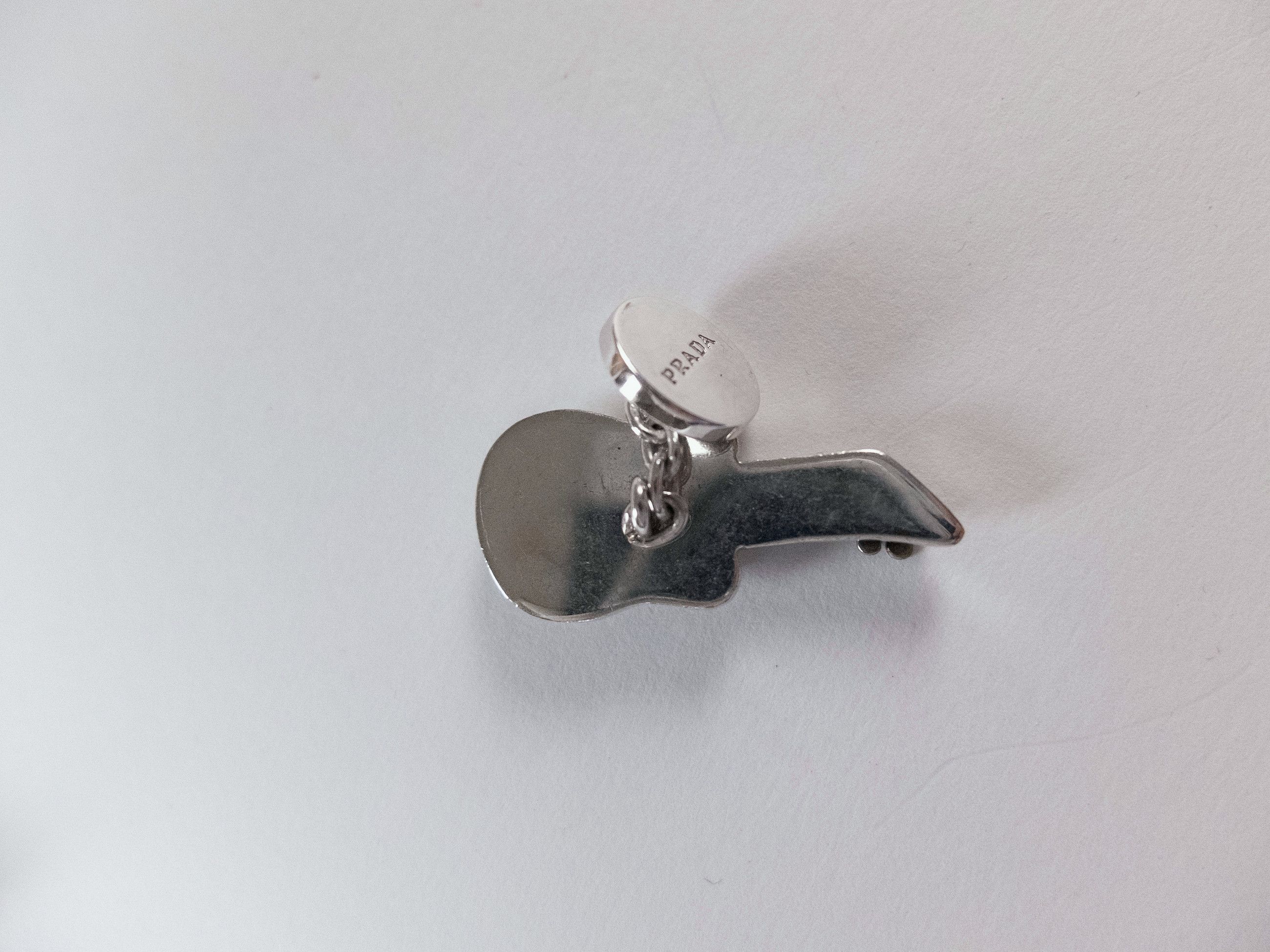 Prada Very Rare! PRADA silver Rock guitar cufflinks authentic Size ONE SIZE - 5 Thumbnail