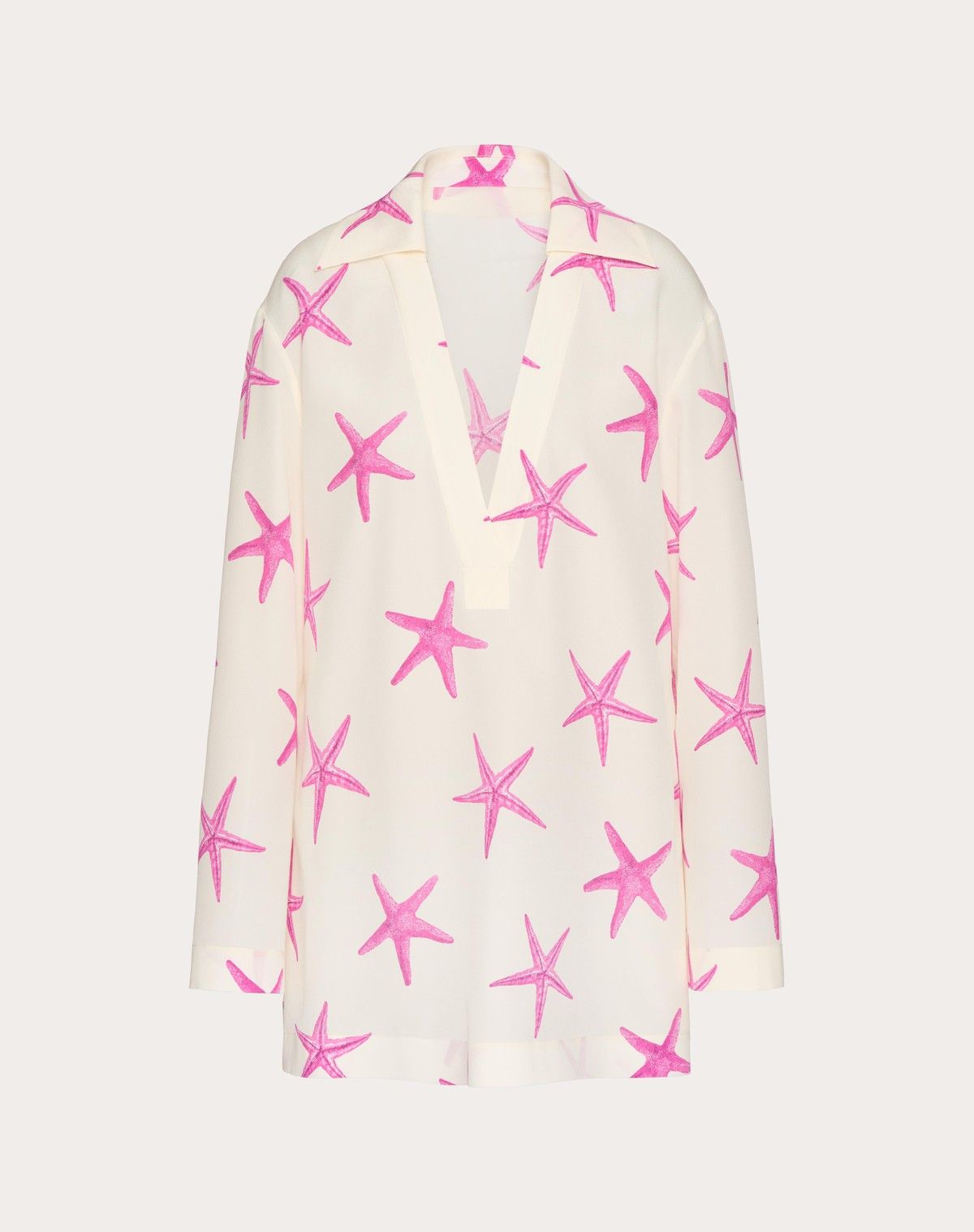 Valentino o1s1wg110525 Starfish Crepe De Chine Short Dress in White Size M / US 6-8 / IT 42-44 - 1 Thumbnail