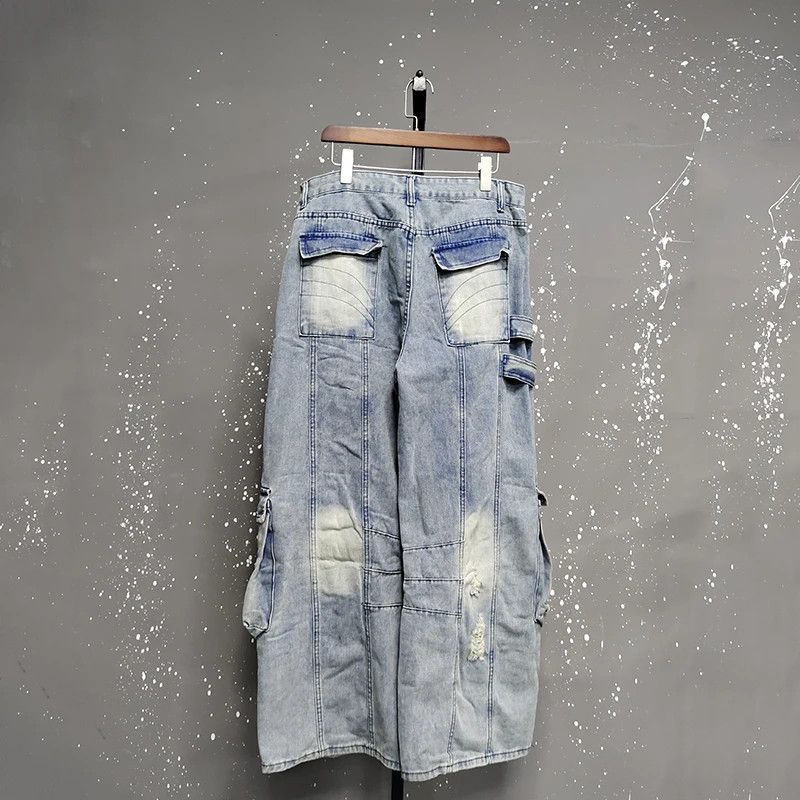 Japanese Brand Extra Wide Leg Multi-pocket Baggy Jeans Size US 34 / EU 50 - 7 Thumbnail