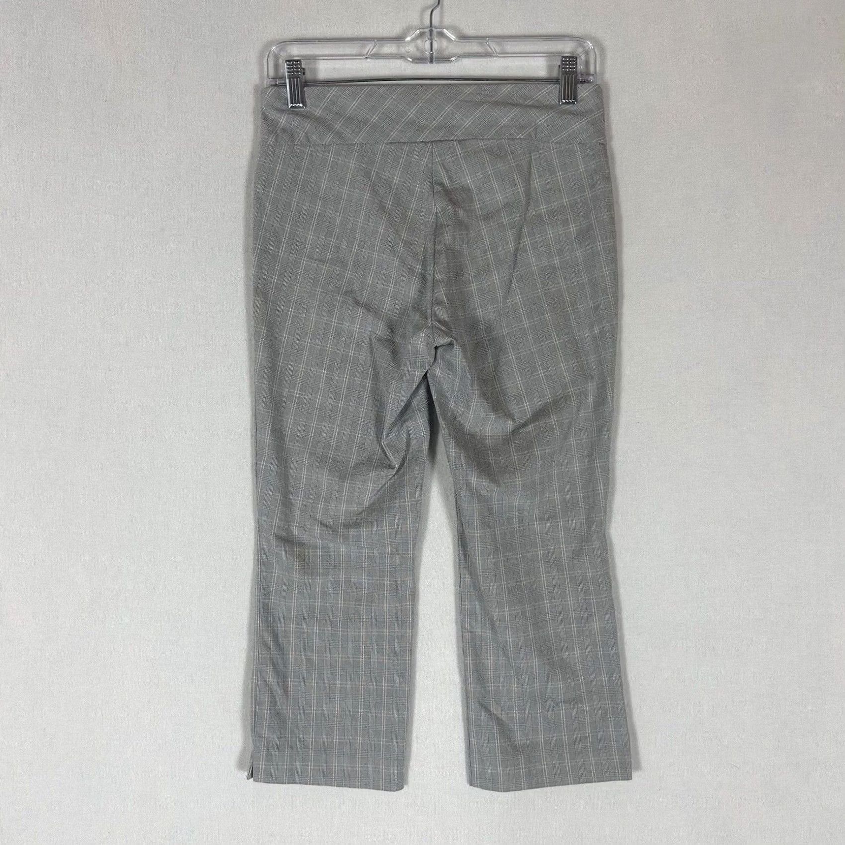 Van Heusen Van Heusen Capri Pants Womens 2 Plaid Mid Rise Pull On Stretch Pockets Casual Business Size 26" / US 2 / IT 38 - 4 Thumbnail