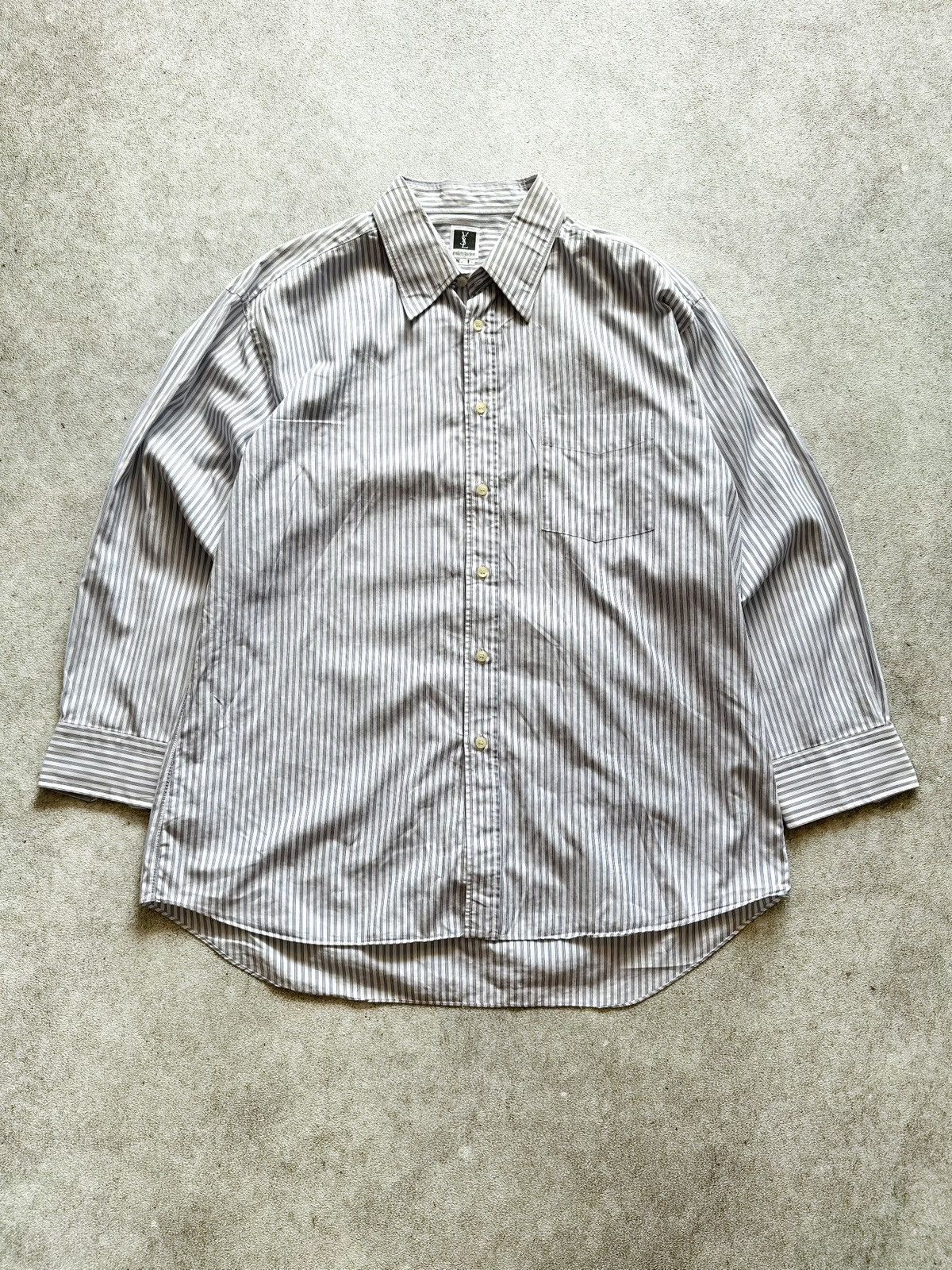 Yves Saint Laurent 90s Yves Saint Laurent YSL Stripe Button Up Shirt Size US L / EU 52-54 / 3 - 1 Thumbnail