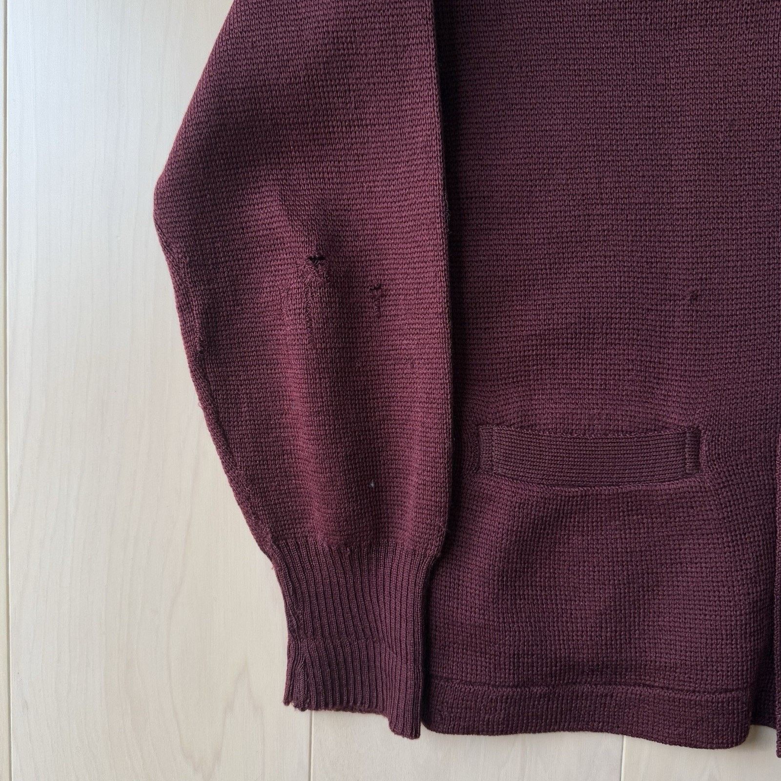 Vintage Vintage Letterman Cardigan Small Maroon Wool Sweater 60s Size US S / EU 44-46 / 1 - 4 Thumbnail