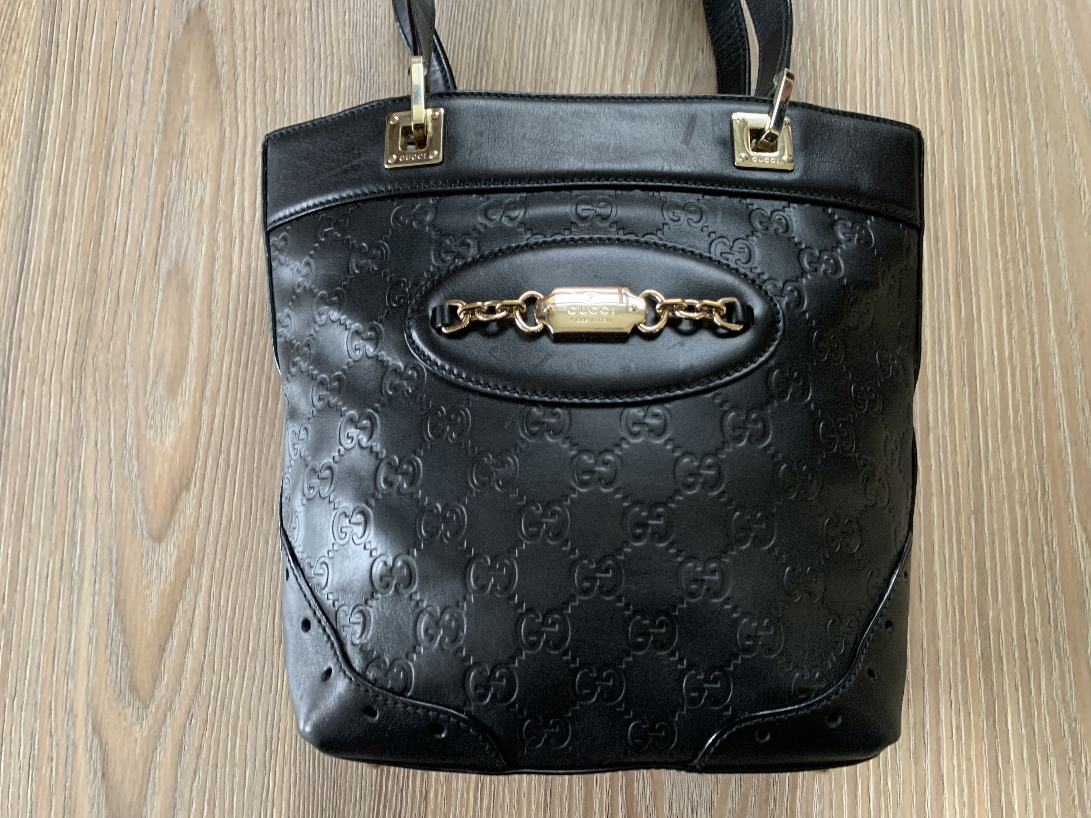 Gucci Vintage Gucci Guccissima Monogram Black Leather Handbag Size ONE SIZE - 4 Thumbnail