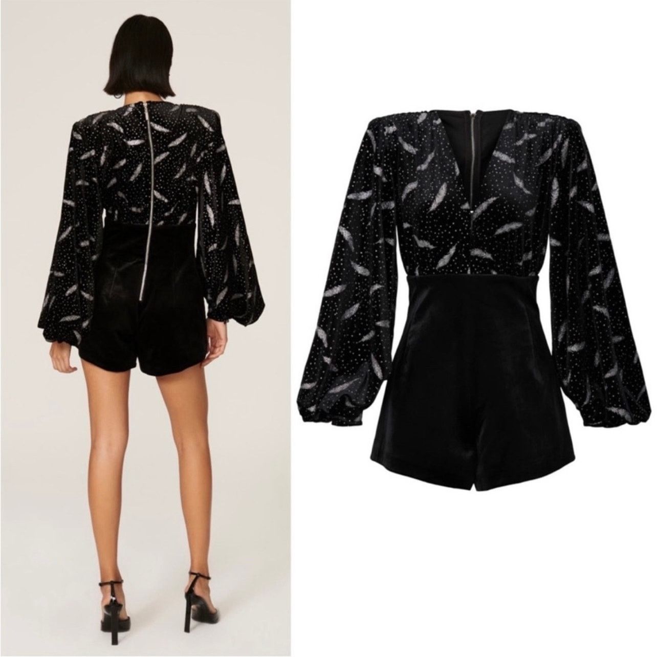 Bronx and Banco Bronx and Banco Maria Velvet Romper black size 6 C3 Size 28" / US 6 / IT 42 - 3 Thumbnail