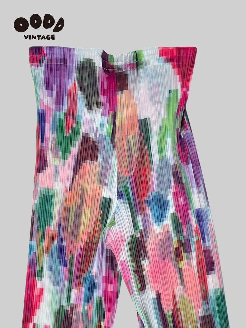 Issey Miyake Issey Miyake size:3 Rainbow color block pleated pants Size 22" - 3 Thumbnail
