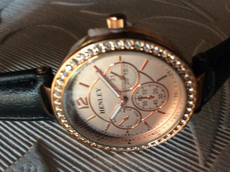 Other Henley ladies rose gold dial black leather strap watch Size ONE SIZE - 8 Thumbnail