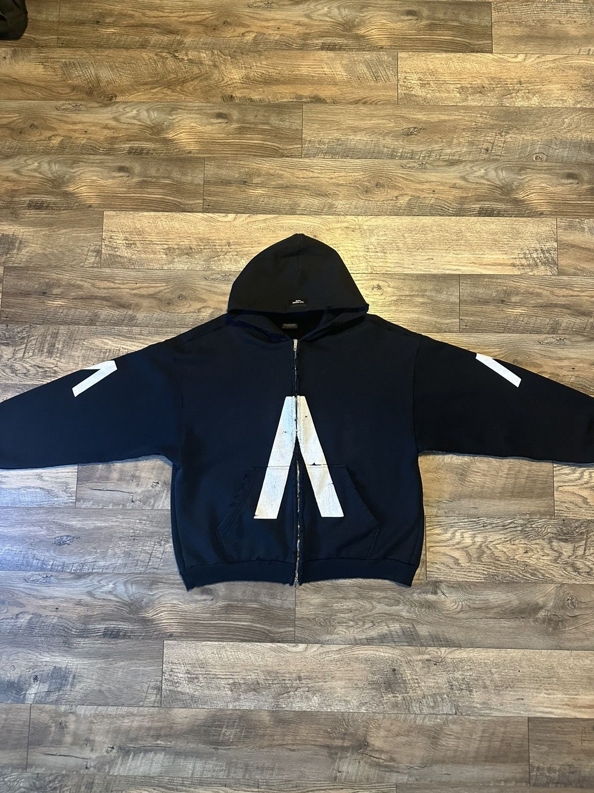 image of Balenciaga Music Archive Zip Up Size Medium in Black, Men's